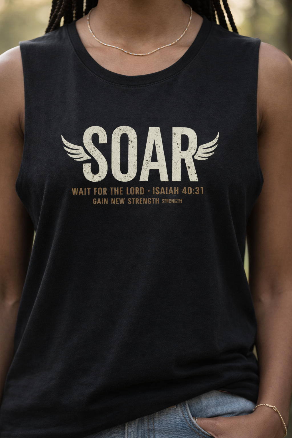 SOAR Isaiah 40:31 Tank Top, Wings Like Eagles Muscle Tank, Christian Workout Shirt, Faith Gym Apparel, Inspirational Unisex Tank