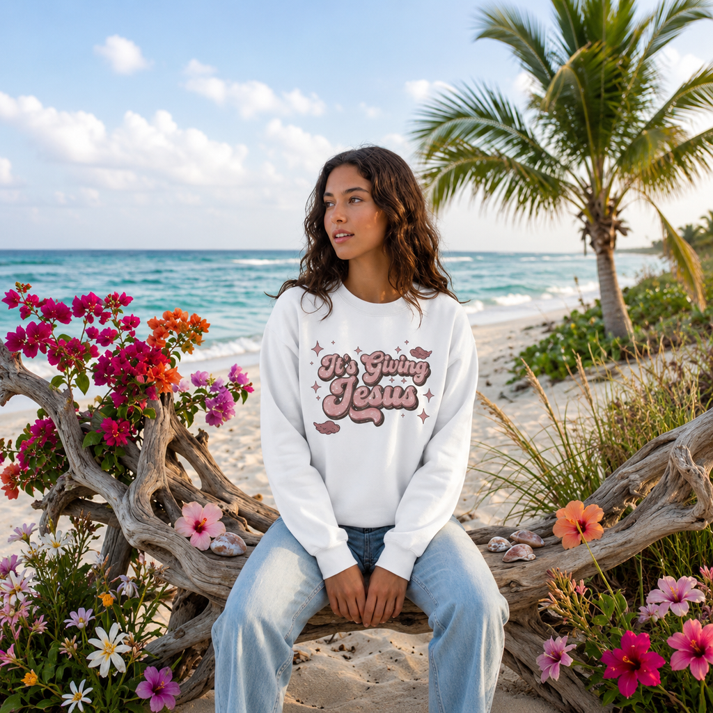 Its Giving Jesus Sweatshirt  Christian Crewneck  Faith Streetwear  Cozy Religious Gift  Unisex Christian Apparel