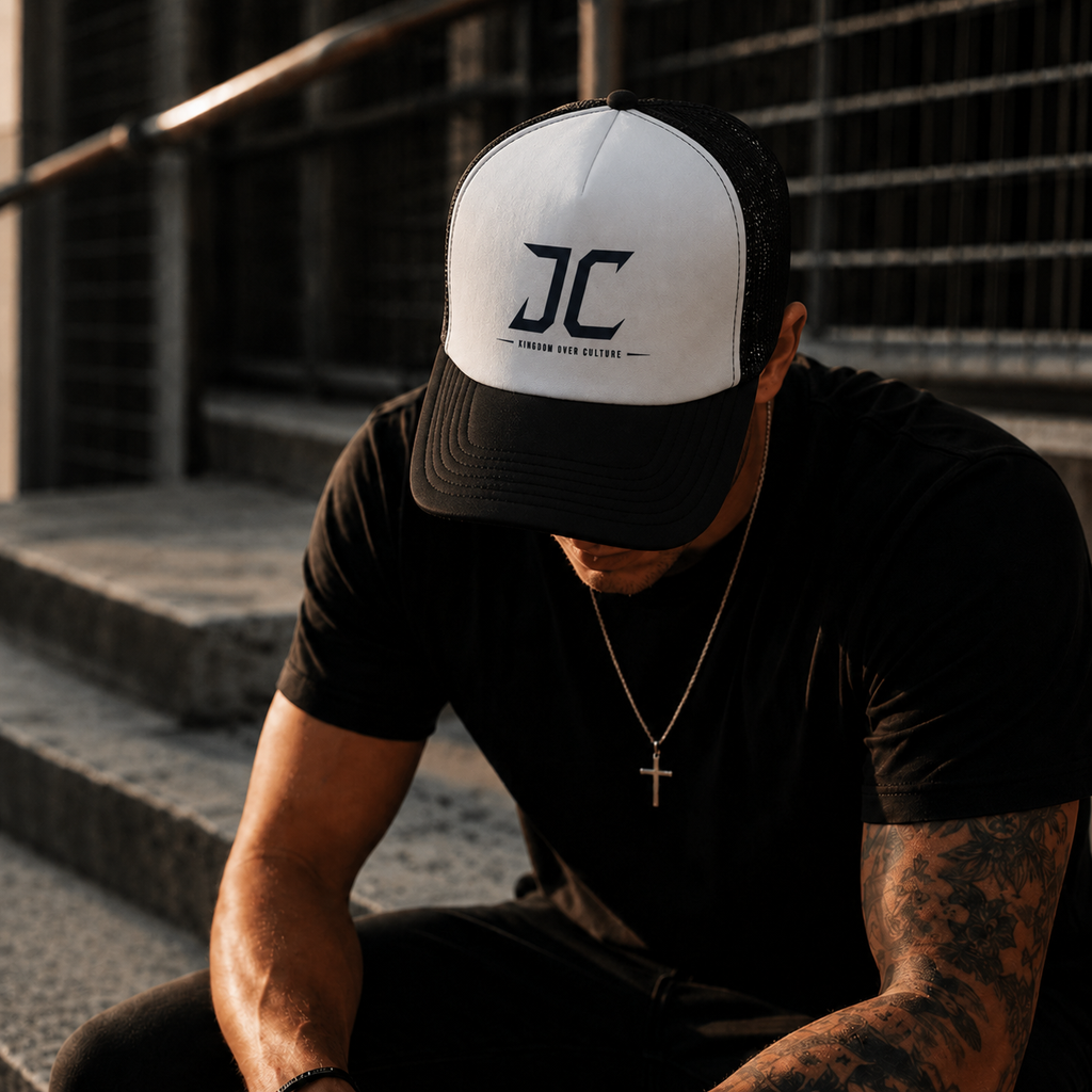 Kingdom Over Culture Trucker Hat | Christian Snapback Cap | Faith Based Streetwear | Christian Hat | Jesus Apparel