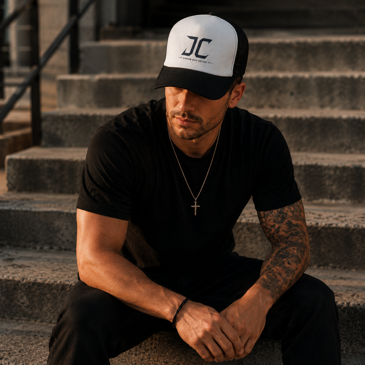 Kingdom Over Culture Trucker Hat | Christian Snapback Cap | Faith Based Streetwear | Christian Hat | Jesus Apparel