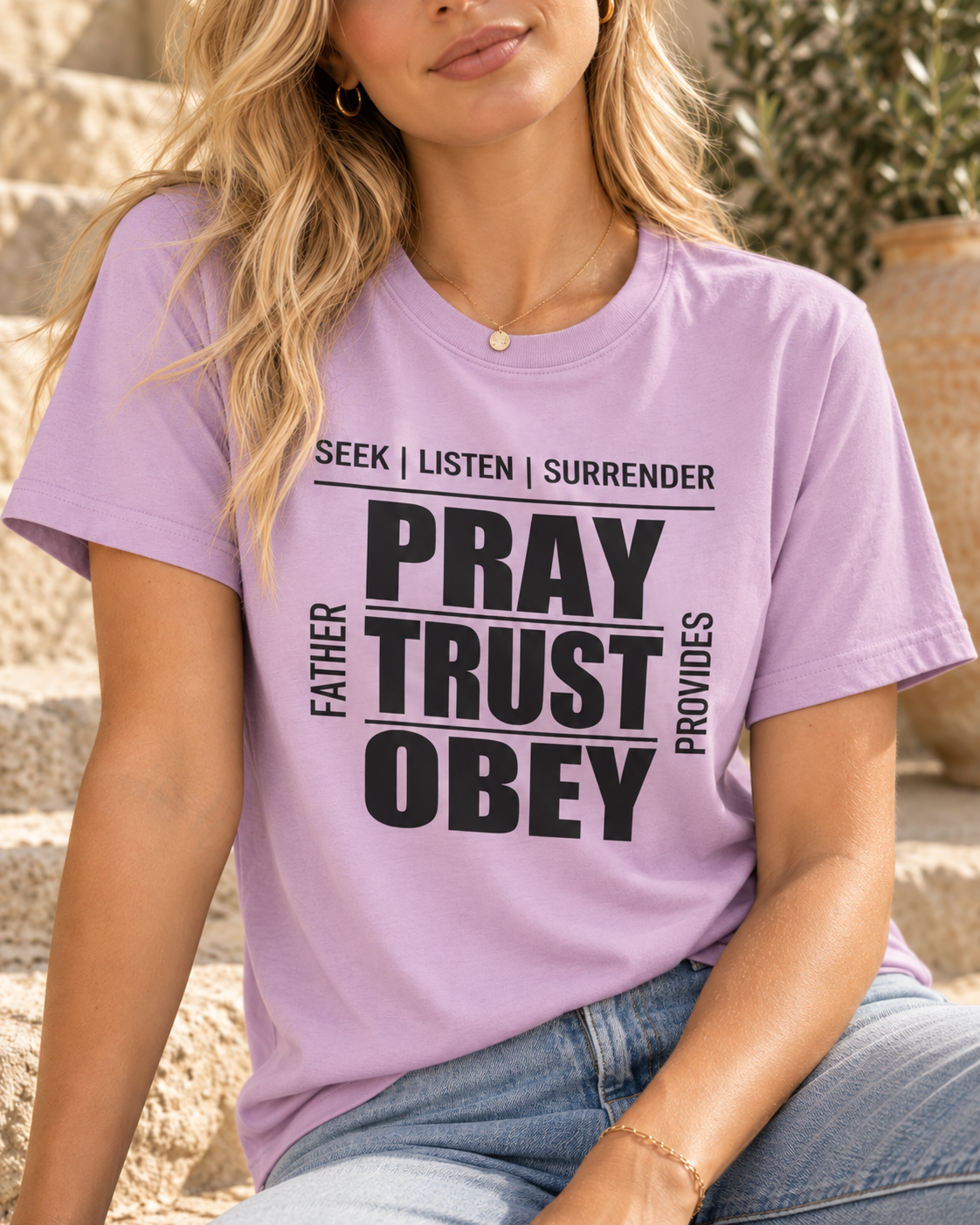 Pray Trust Obey | Christian Tee