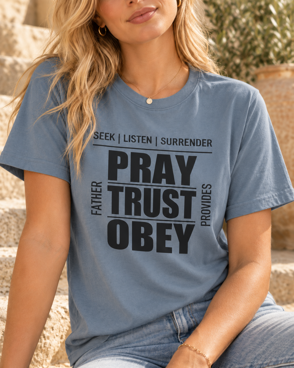 Pray Trust Obey | Christian Tee