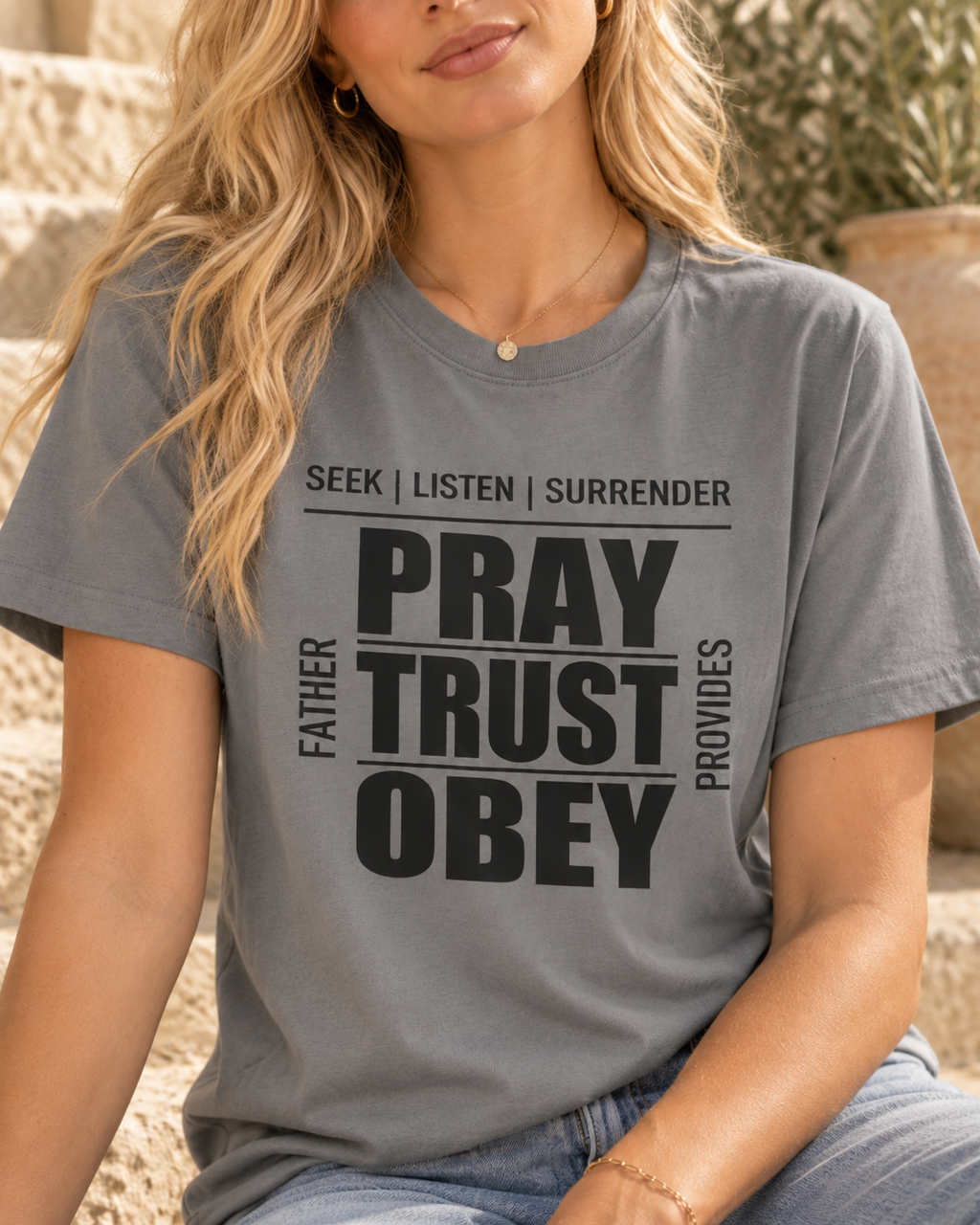Pray Trust Obey | Christian Tee