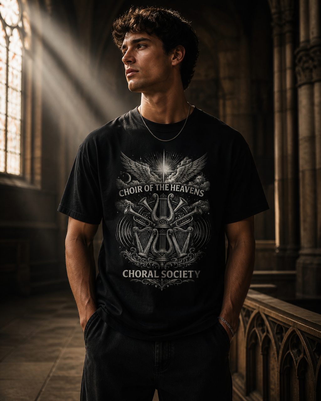 Choir of the Heavens Shirt, Christian Choir Tee, Choral Society Music Shirt, Worship Team Gift, Vintage Angel Music Tee, Church Musician