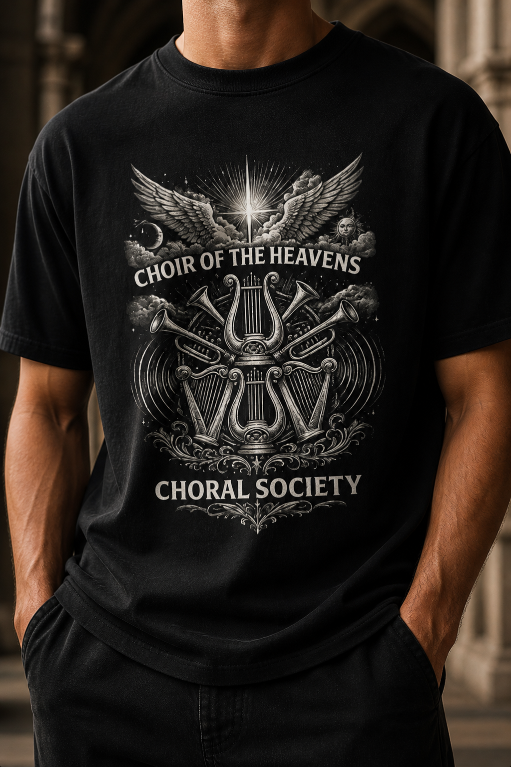 Choir of the Heavens Shirt, Christian Choir Tee, Choral Society Music Shirt, Worship Team Gift, Vintage Angel Music Tee, Church Musician