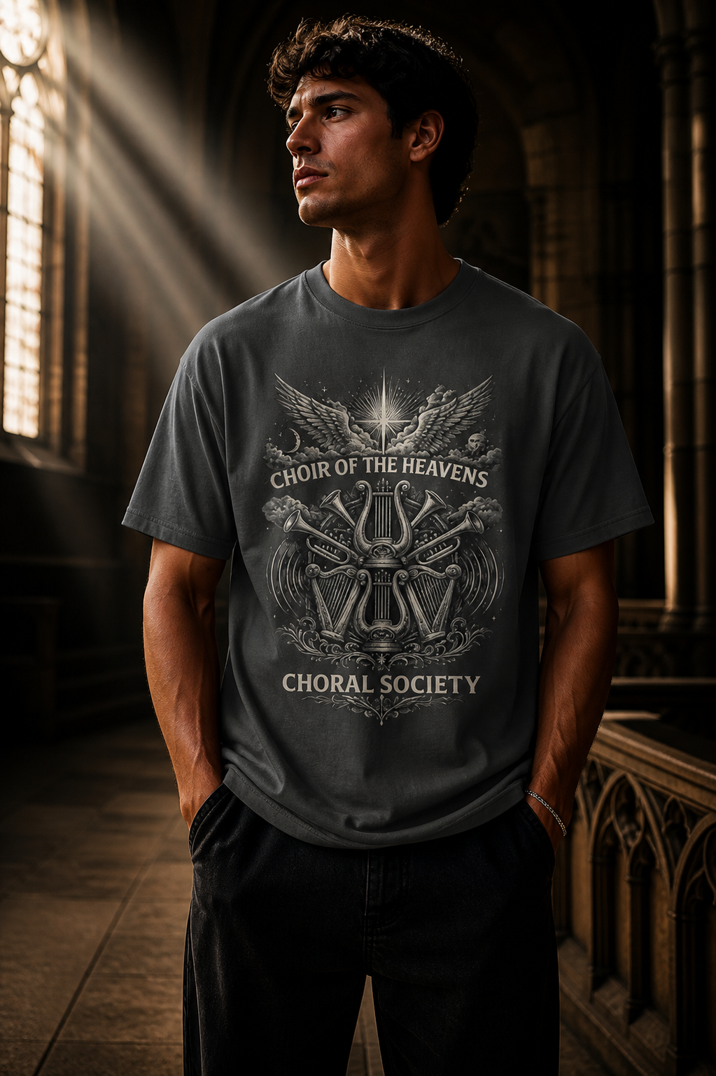 Choir of the Heavens Shirt, Christian Choir Tee, Choral Society Music Shirt, Worship Team Gift, Vintage Angel Music Tee, Church Musician