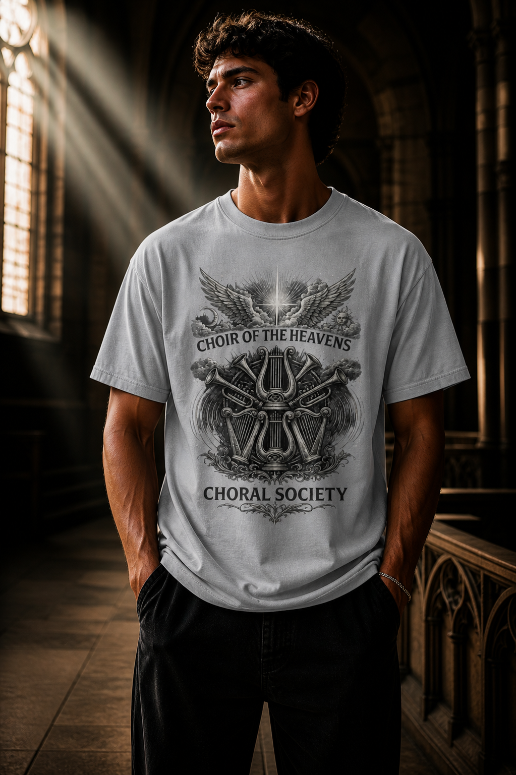 Choir of the Heavens Shirt, Christian Choir Tee, Choral Society Music Shirt, Worship Team Gift, Vintage Angel Music Tee, Church Musician