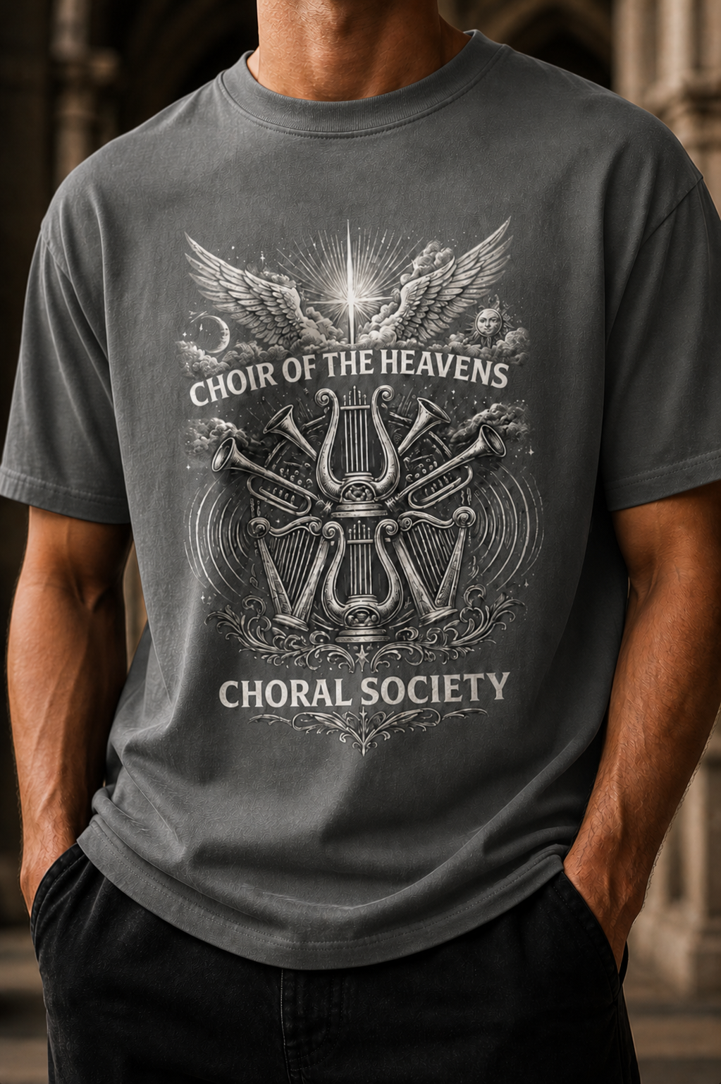Choir of the Heavens Shirt, Christian Choir Tee, Choral Society Music Shirt, Worship Team Gift, Vintage Angel Music Tee, Church Musician
