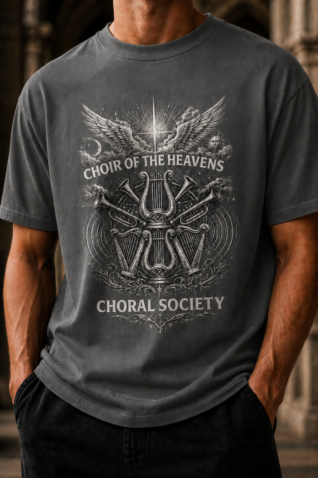 Choir of the Heavens Shirt, Christian Choir Tee, Choral Society Music Shirt, Worship Team Gift, Vintage Angel Music Tee, Church Musician