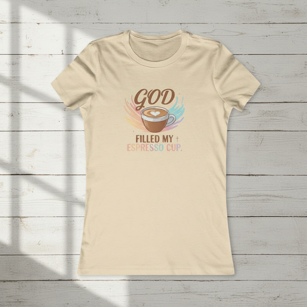 God Filled My Espresso Cup Shirt, Christian Coffee Tee, Faith Pop Trend Shirt, Bible Verse Espresso T-Shirt, Jesus Coffee Lover Gift