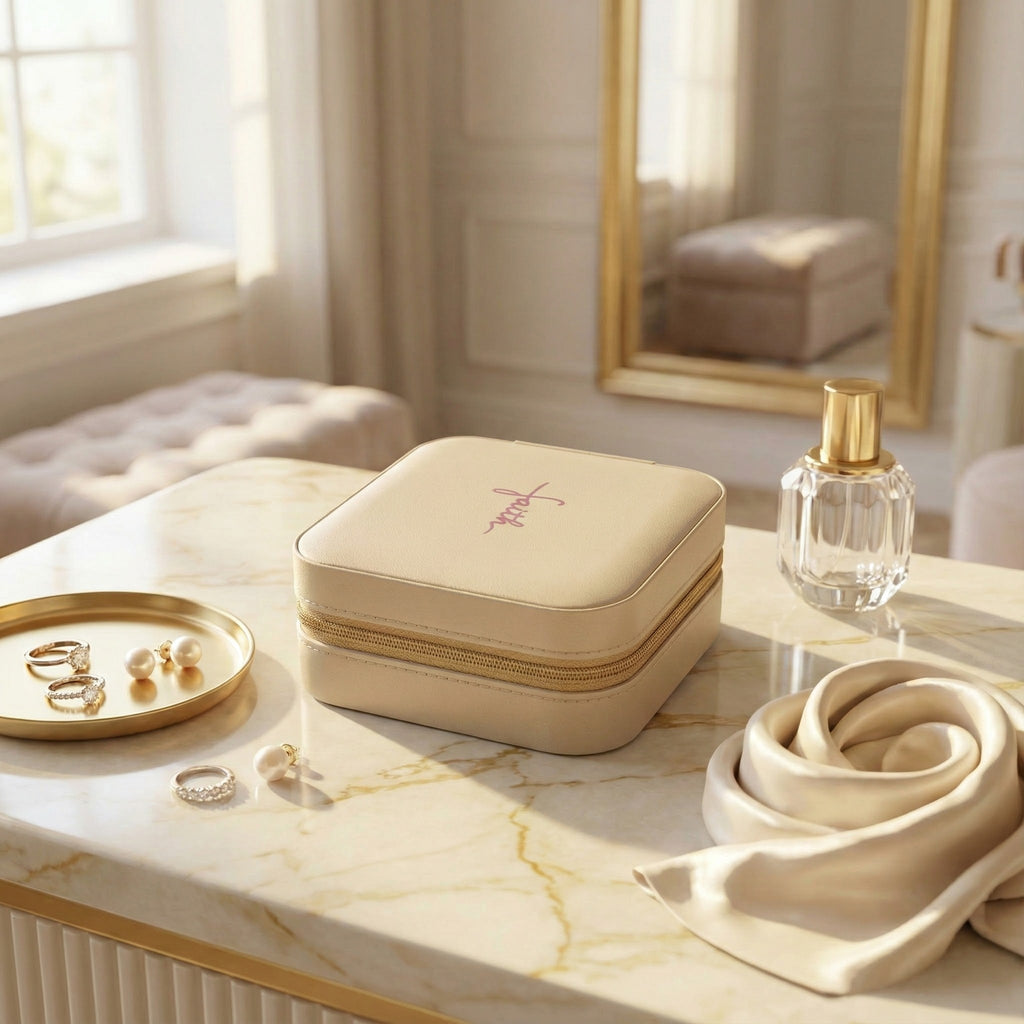 Faith Travel Jewelry Case Christian Jewelry Box Small Zip Organizer Gift for Her Nail Tech or Press On Nail Storage