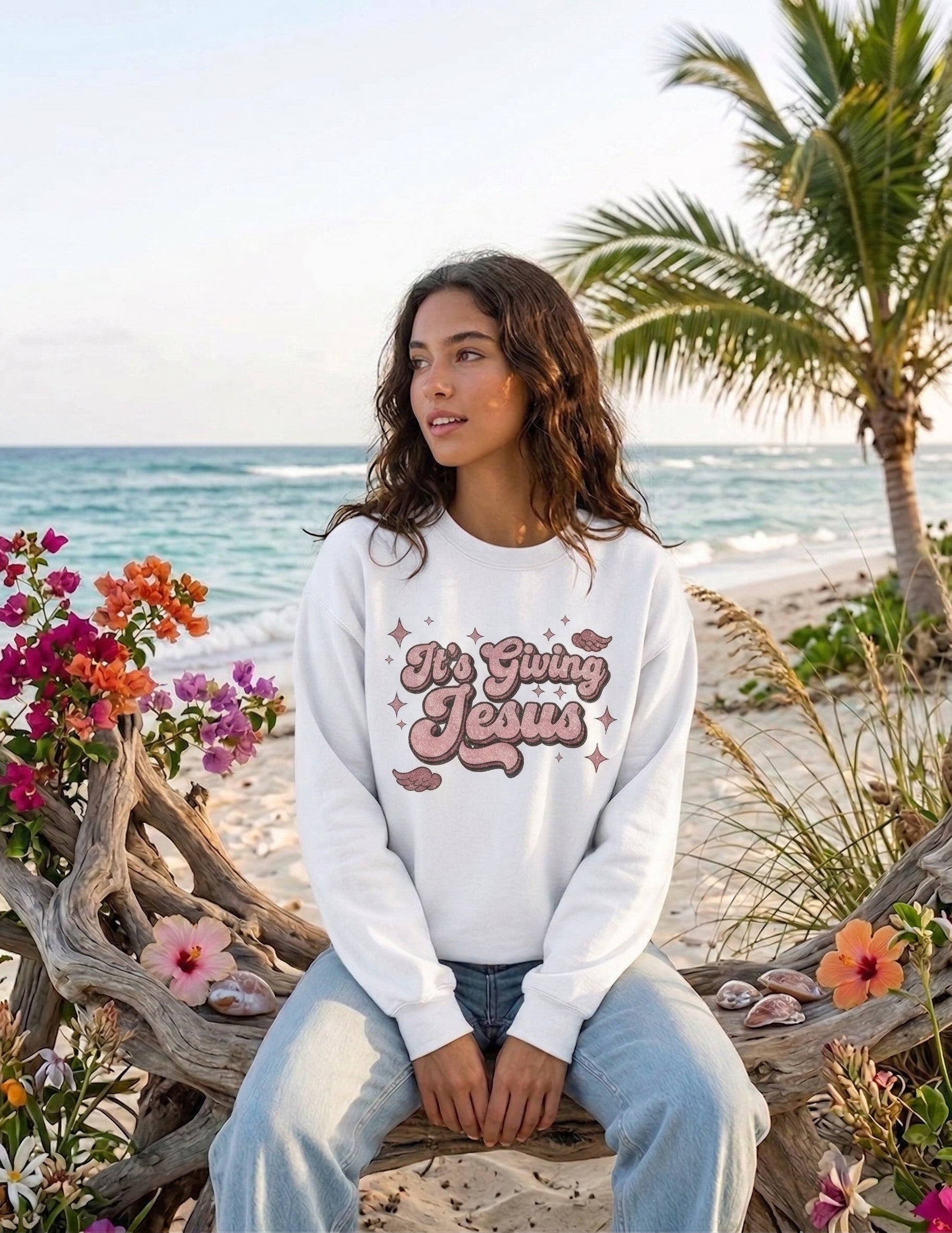 Its Giving Jesus Sweatshirt  Christian Crewneck  Faith Streetwear  Cozy Religious Gift  Unisex Christian Apparel