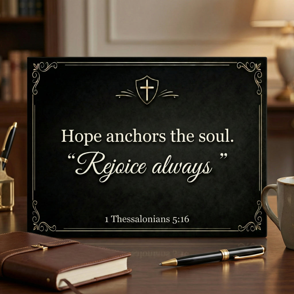 Hope Anchors the Soul Canvas Print, Rejoice Always Bible Verse Wall Art, 1 Thessalonians 5 16 Scripture Decor, Christian Gift