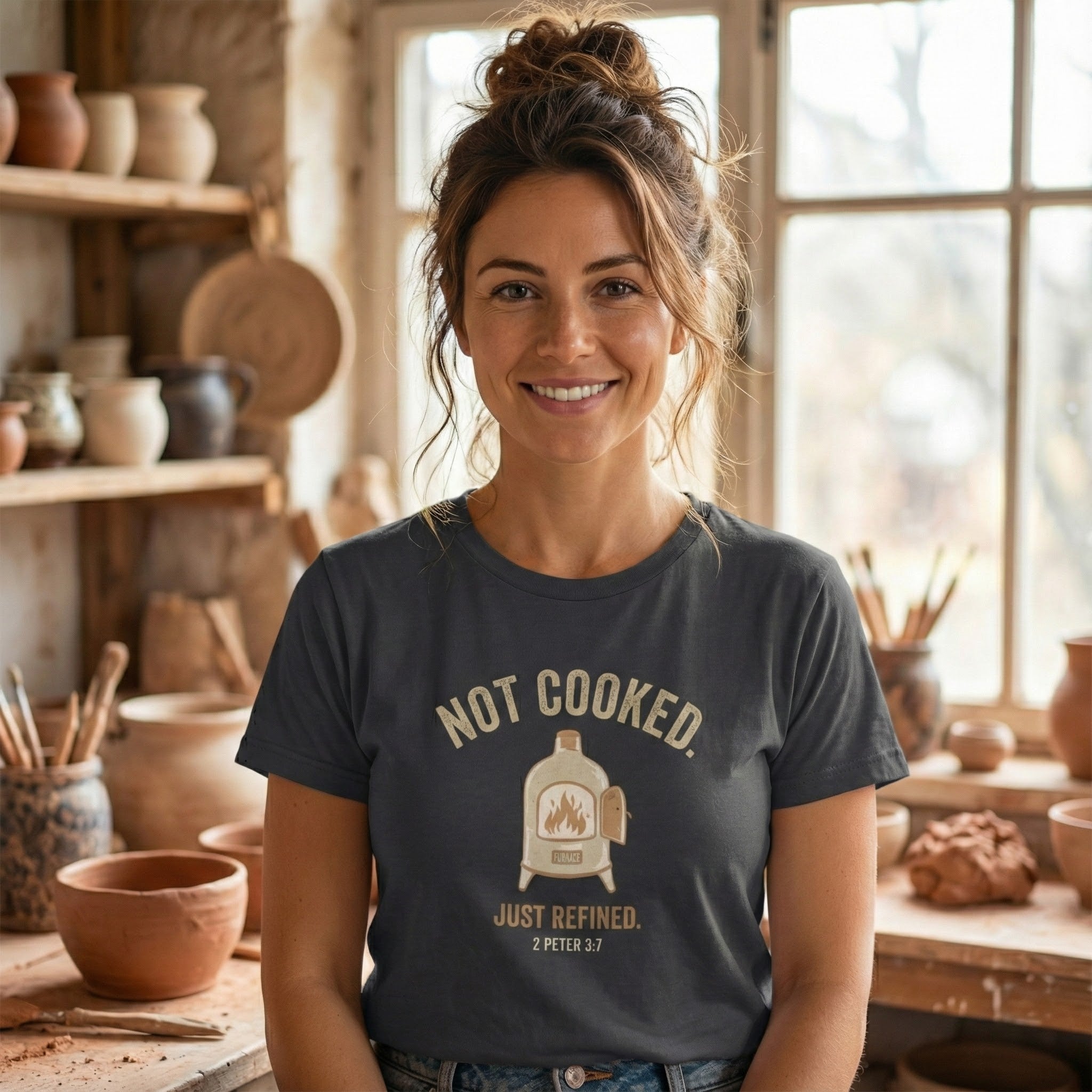 Not Cooked Just Refined Shirt, Ceramic Kiln Pottery Tee, Funny Resin Artist Gift, Vintage Style Graphic T Shirt, Unisex