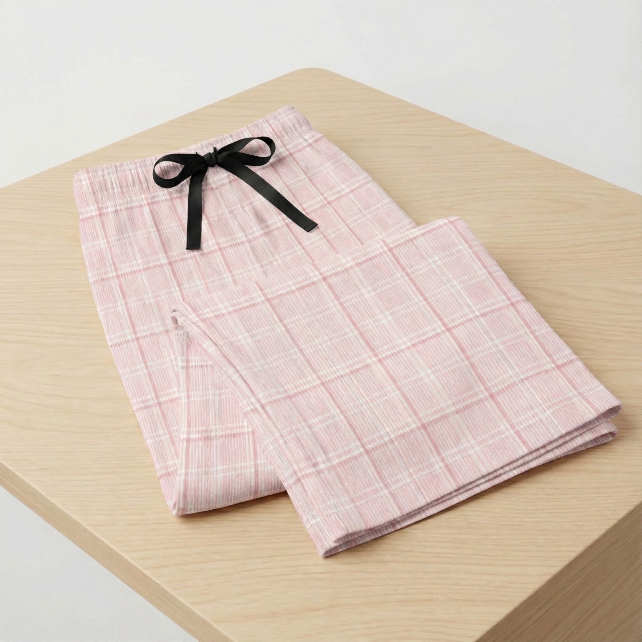 Pink Plaid Pajama Pants for Women Cozy Lounge Sleep Pants Cute Checkered PJs Drawstring Waist Christmas Gift for Her