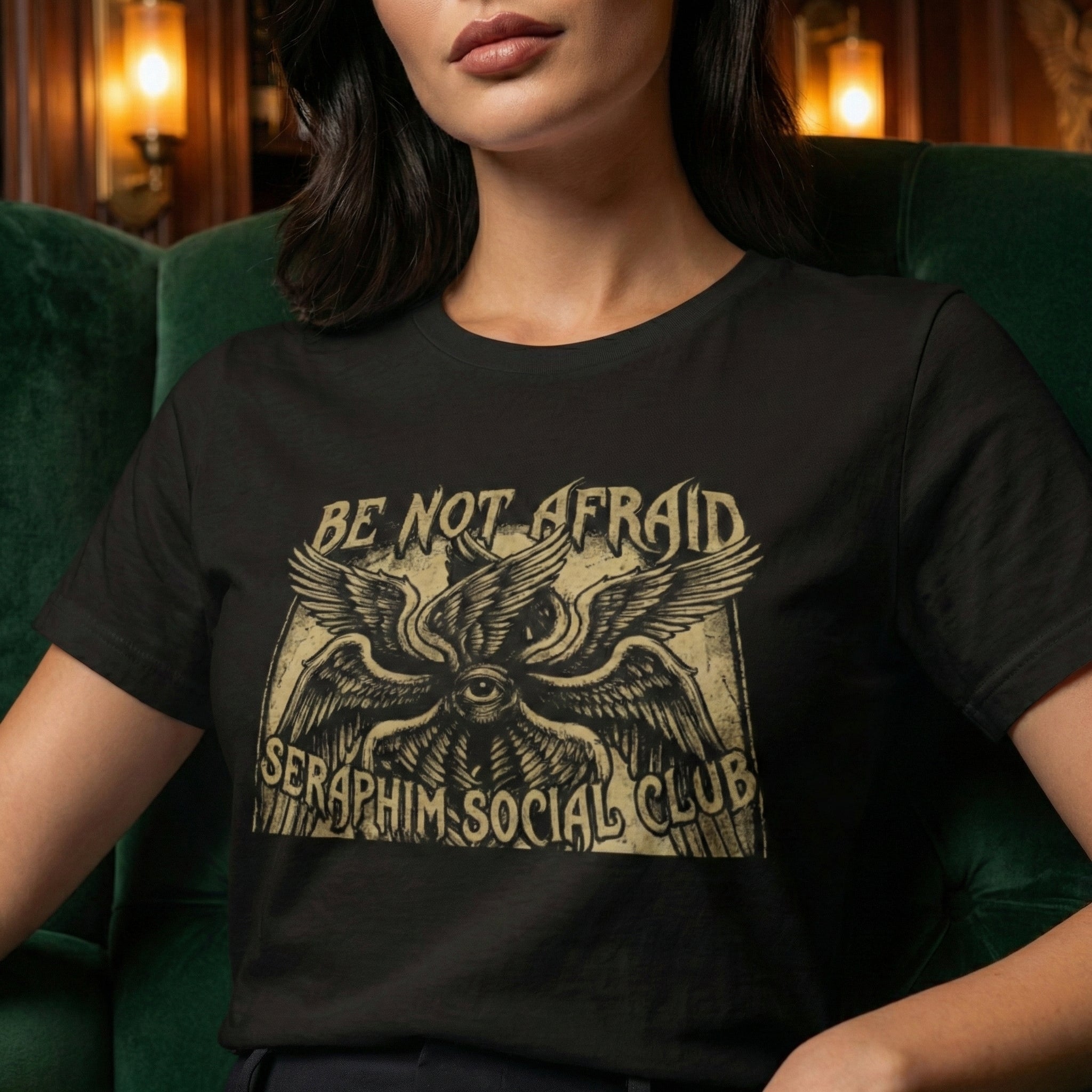 Be Not Afraid Seraphim Social Club T-Shirt | Angelic Seraphim Illustration