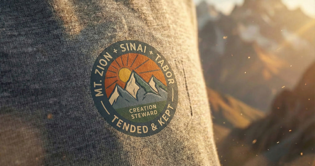 Christian Hiking Pocket Tee, Tended and Kept Badge Shirt, Creation Steward Graphic, Mt Zion Sinai Tabor, National Park Style Tee