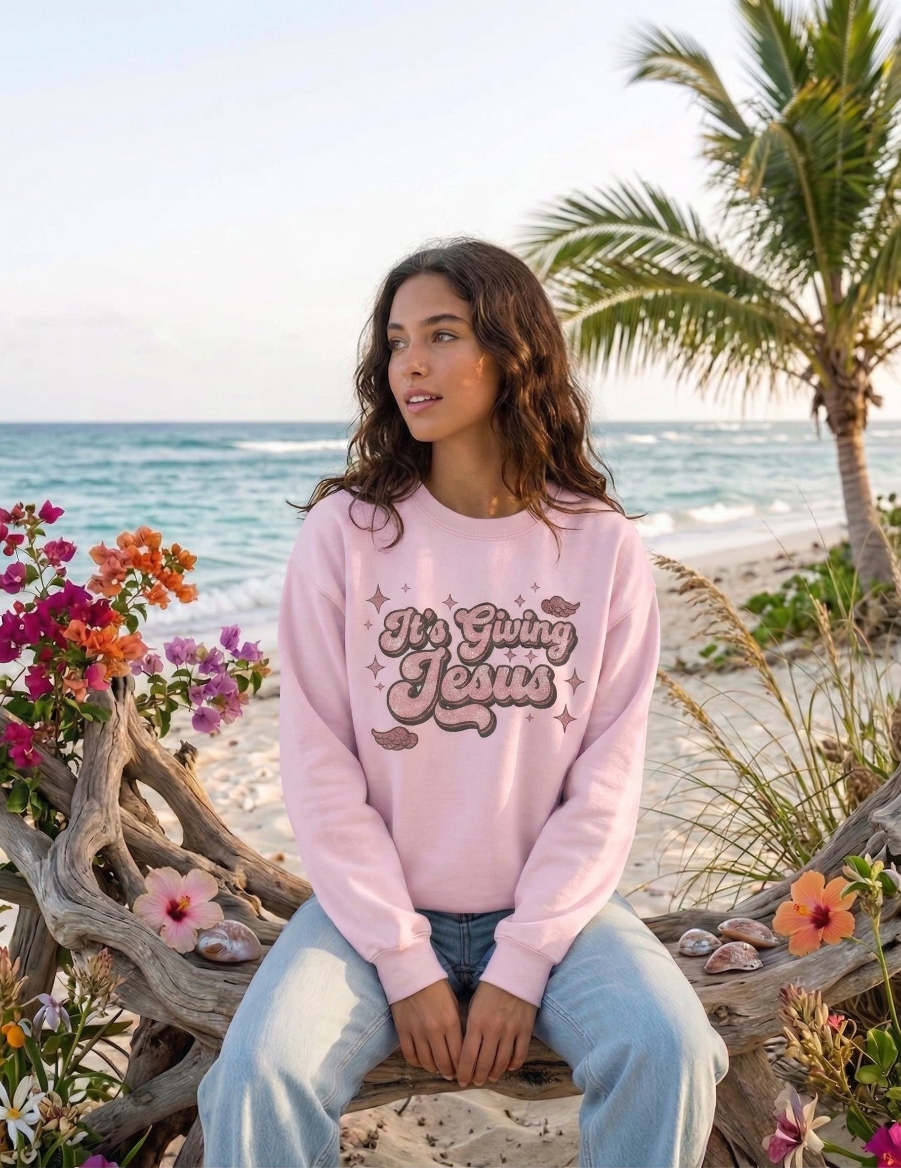 Its Giving Jesus Sweatshirt  Christian Crewneck  Faith Streetwear  Cozy Religious Gift  Unisex Christian Apparel