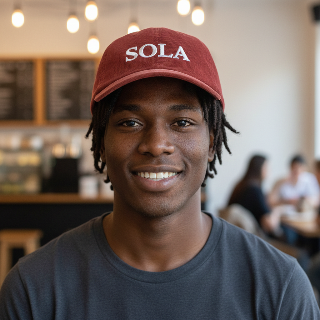 SOLA Corduroy Cap, Embroidered Christian Hat, Minimalist Reformed Baseball Cap, Faith Streetwear, Theology Gift (Embroidery)