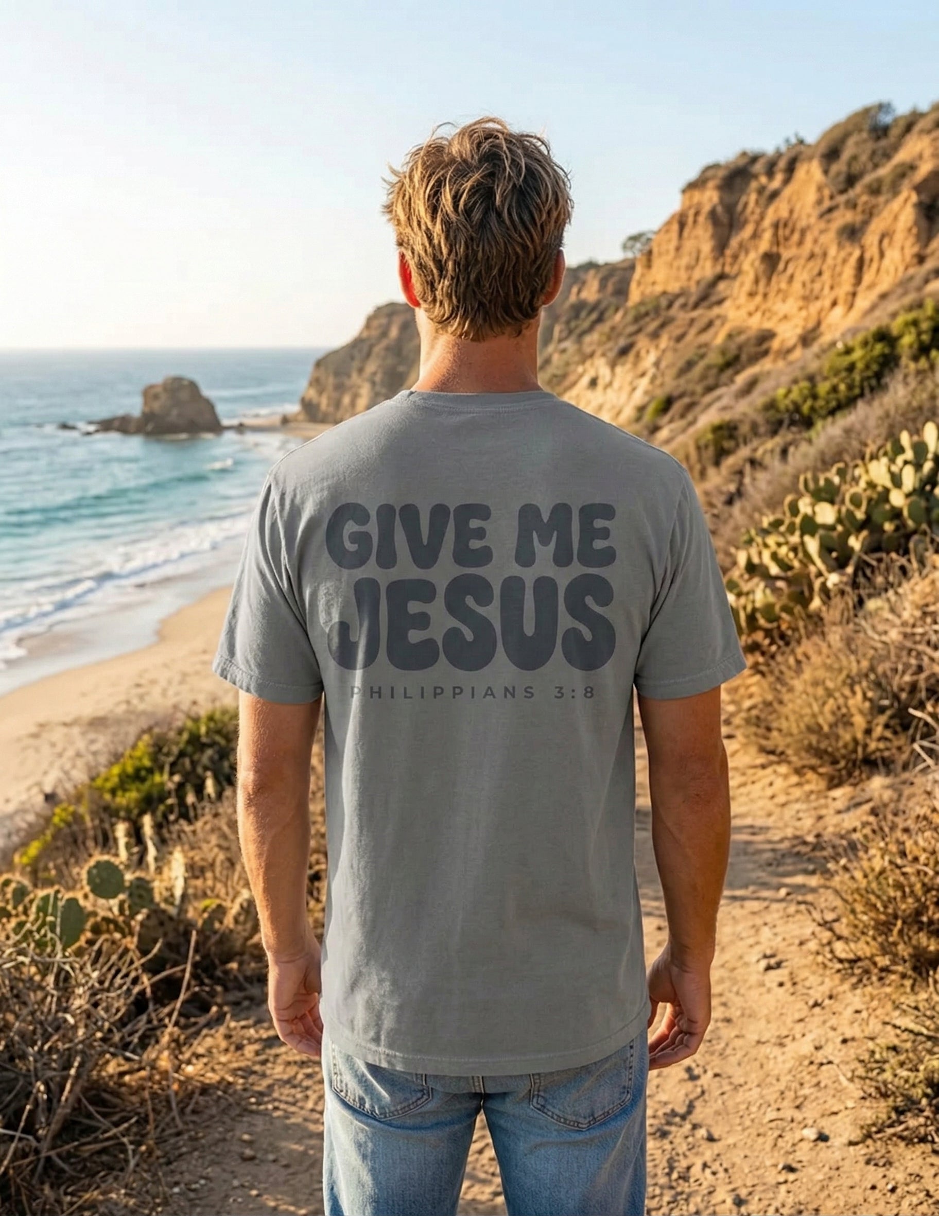 Give Me Jesus Christian T Shirt, Philippians 3:8 Faith Tee, Vintage Garment Dyed Christian Shirt, Minimalist Bible Verse Shirt, Faith
