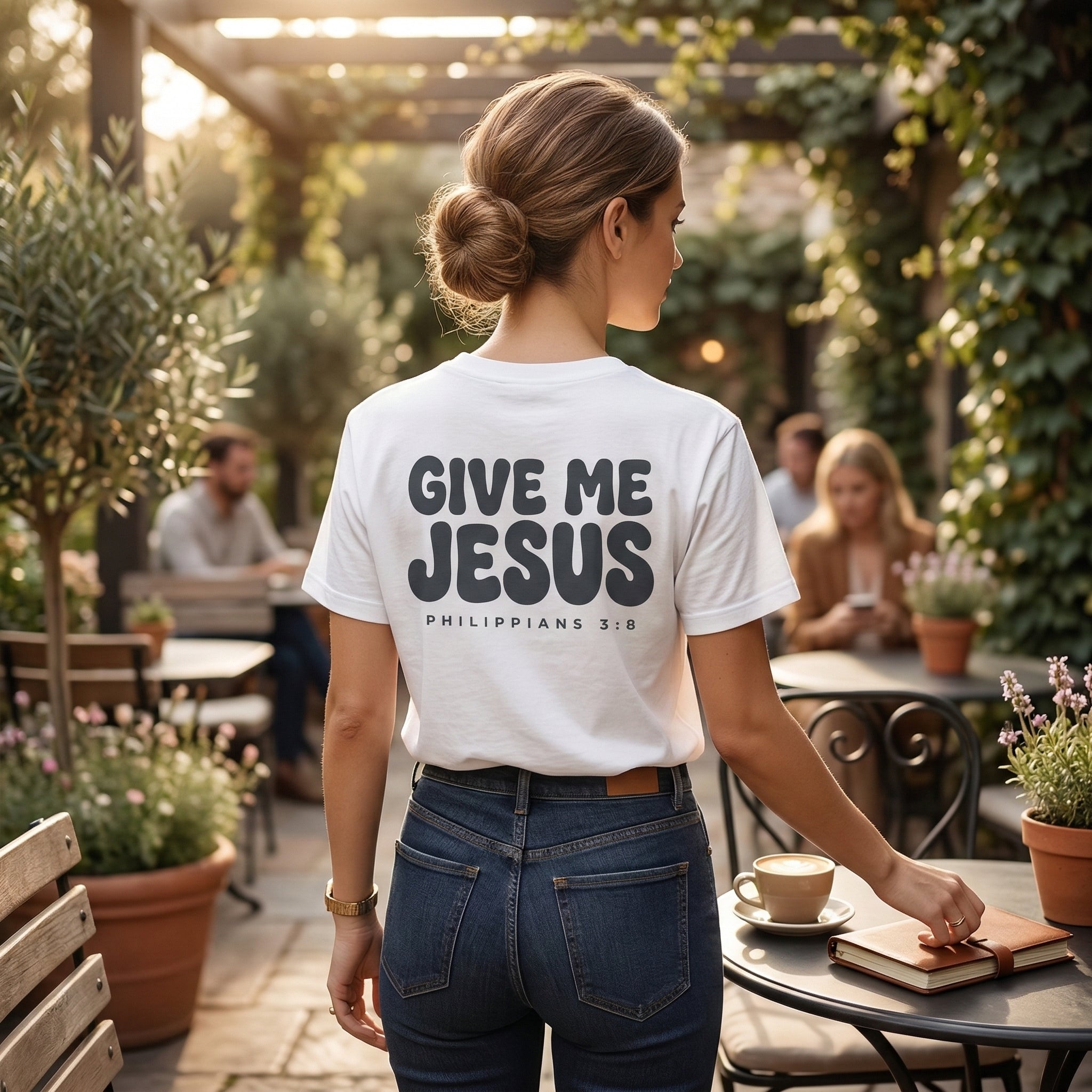 Give Me Jesus Christian T Shirt, Philippians 3:8 Faith Tee, Vintage Garment Dyed Christian Shirt, Minimalist Bible Verse Shirt, Faith