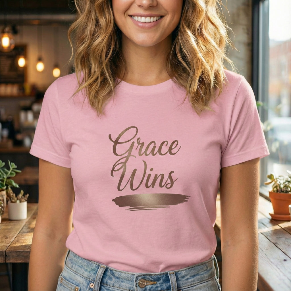 Grace Wins Christian Shirt | Faith Shirt for Women | Bible Verse Tee | Inspirational Scripture Shirt | Spiritual Gift | Christian Apparel