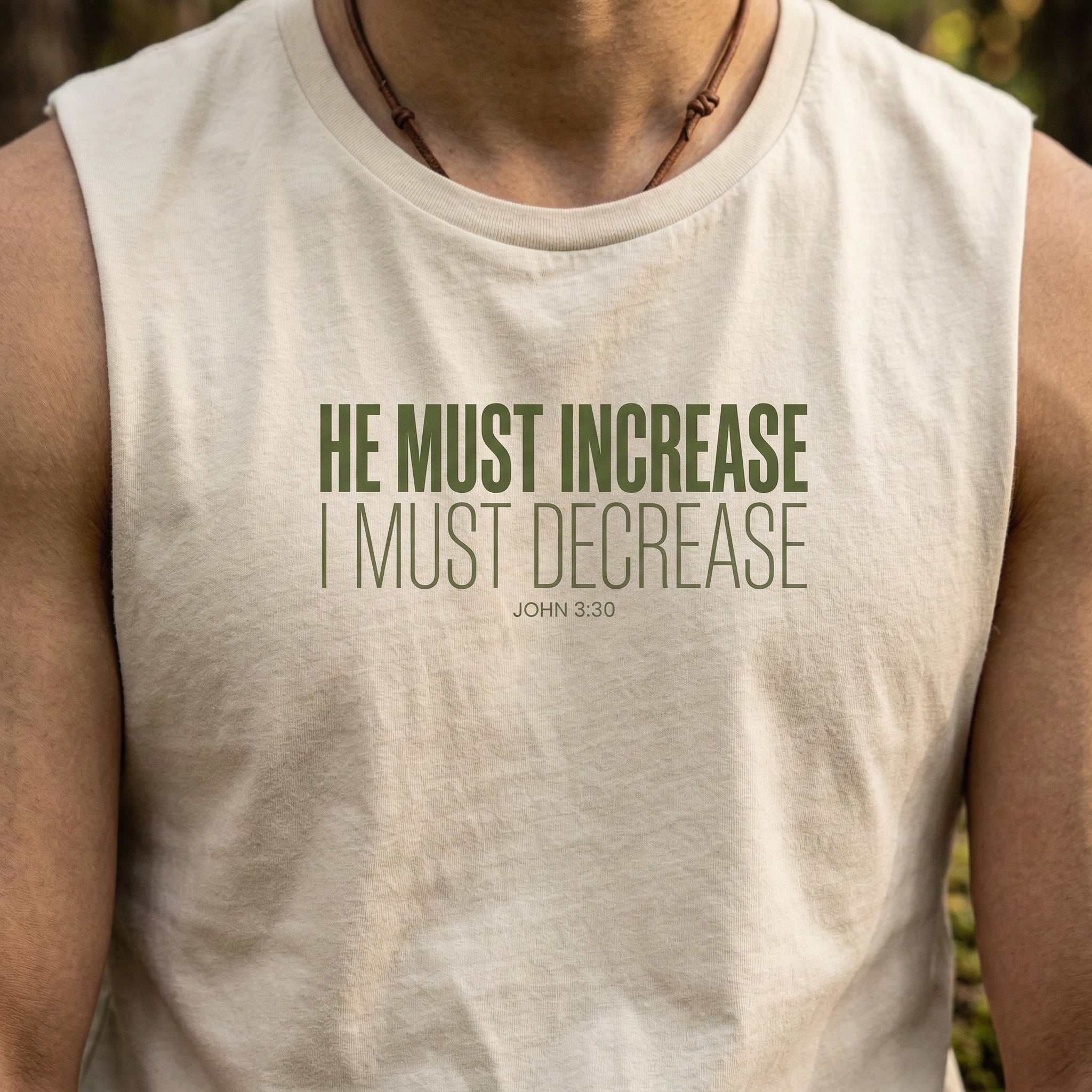 He Must Increase I Must Decrease Tank, John 3 30 Christian Tank Top, Bible Verse Workout Shirt, Faith Gym Apparel