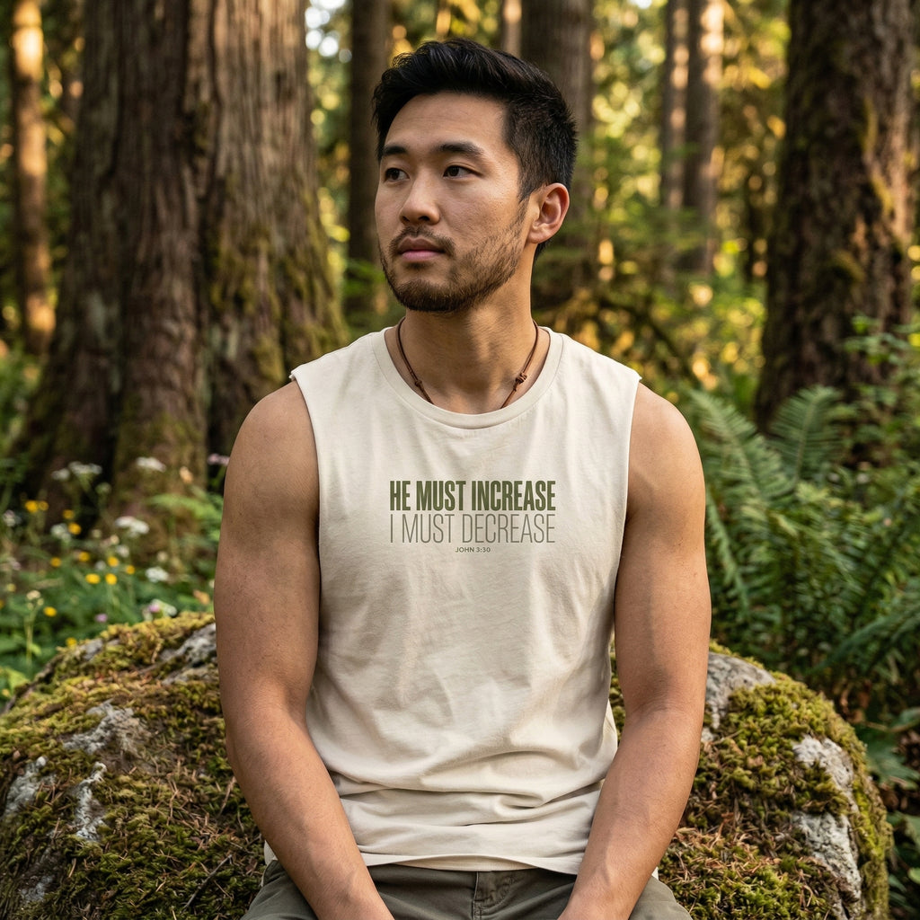He Must Increase I Must Decrease Tank, John 3 30 Christian Tank Top, Bible Verse Workout Shirt, Faith Gym Apparel