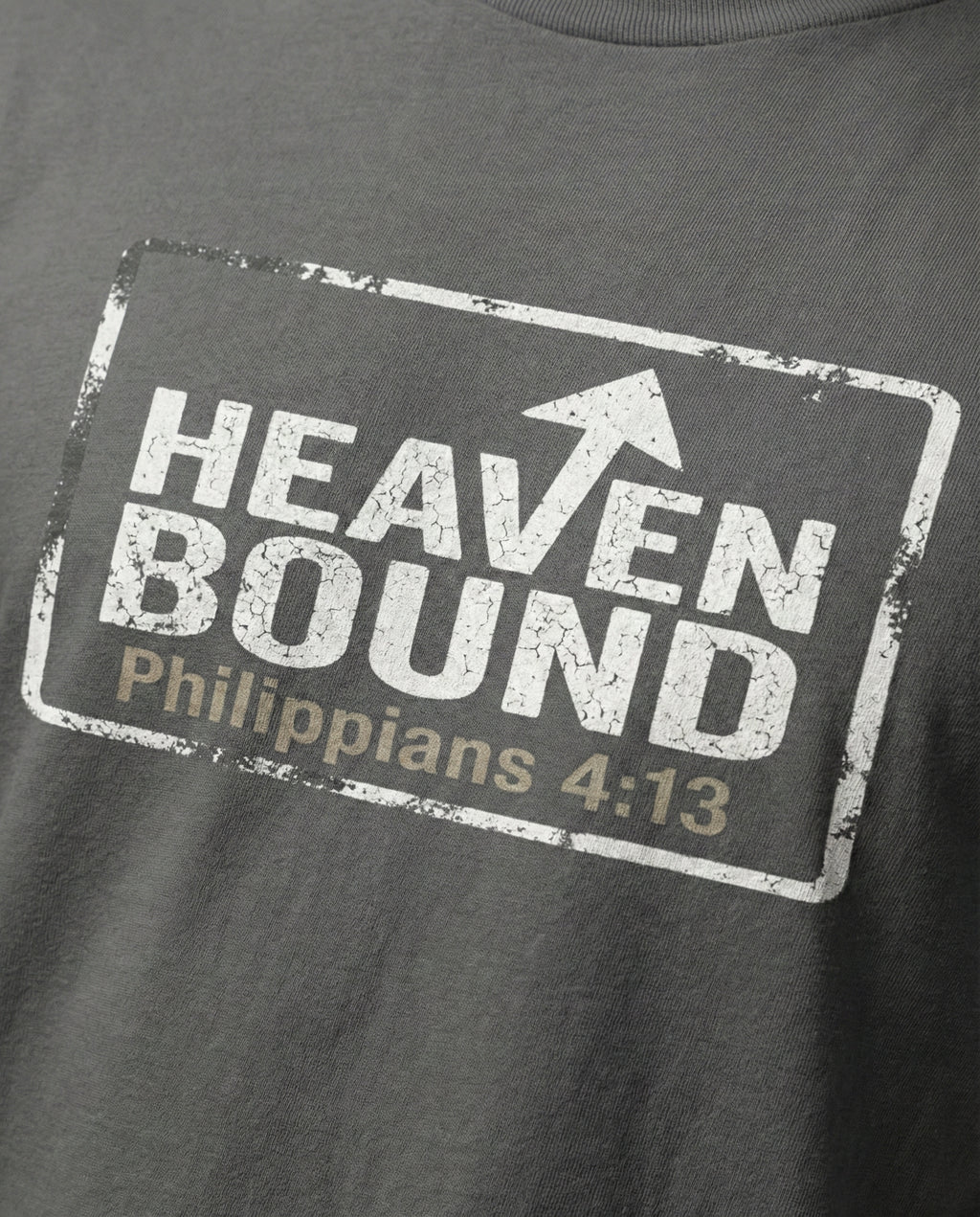 Heaven Bound Shirt, Philippians 4:13 T Shirt, Christian Scripture Tee, Garment Dyed Unisex Faith Shirt, Minimal Christian Gift