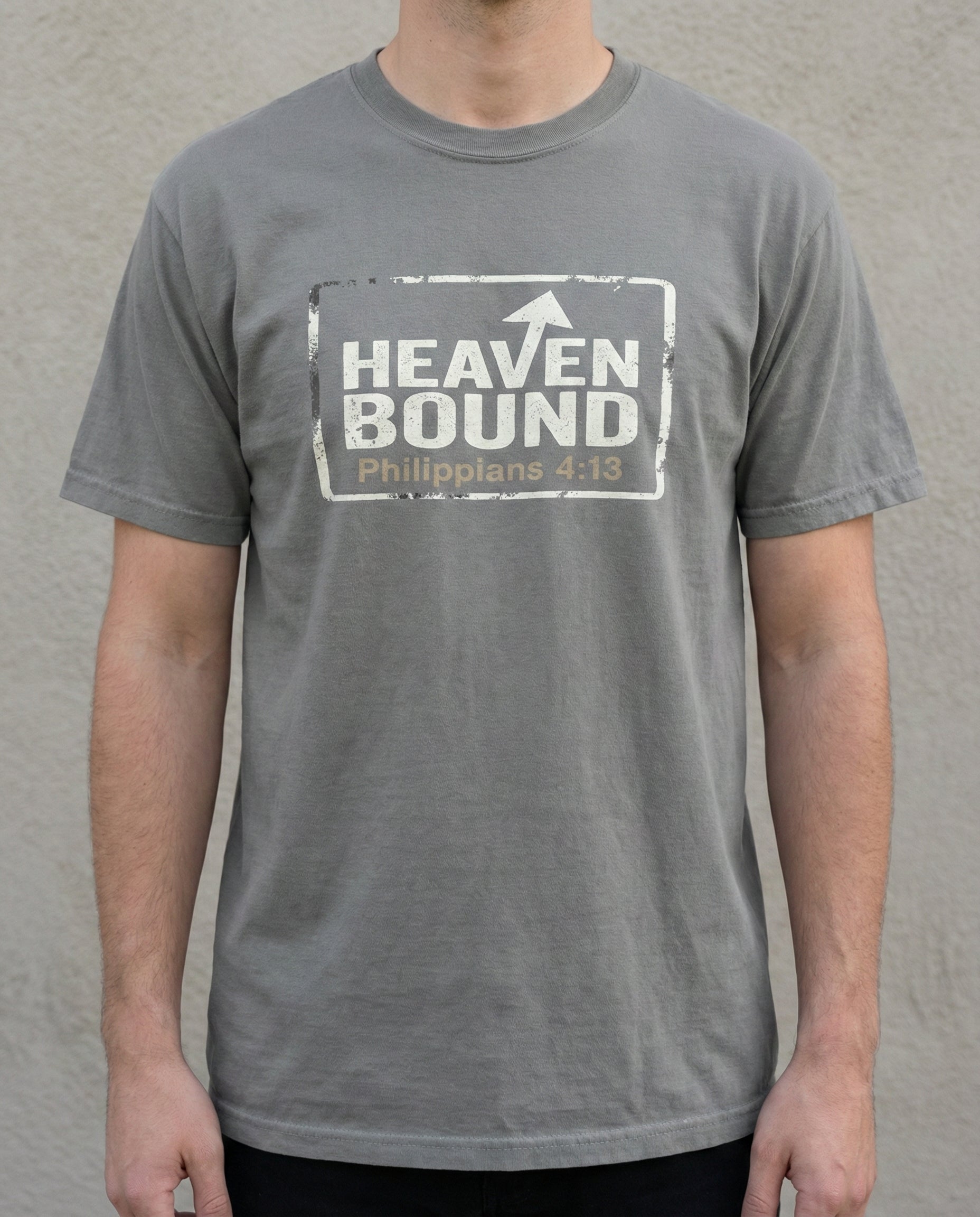 Heaven Bound Shirt, Philippians 4:13 T Shirt, Christian Scripture Tee, Garment Dyed Unisex Faith Shirt, Minimal Christian Gift