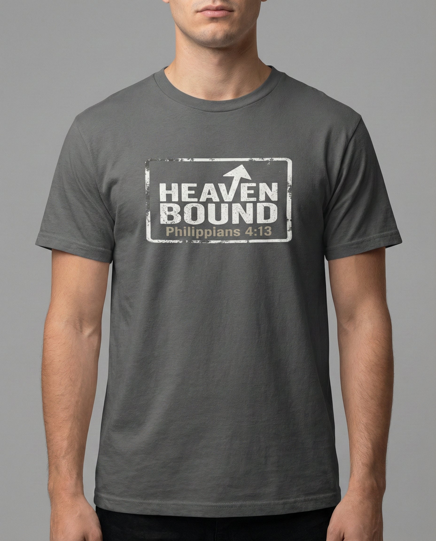 Heaven Bound Shirt, Philippians 4:13 T Shirt, Christian Scripture Tee, Garment Dyed Unisex Faith Shirt, Minimal Christian Gift