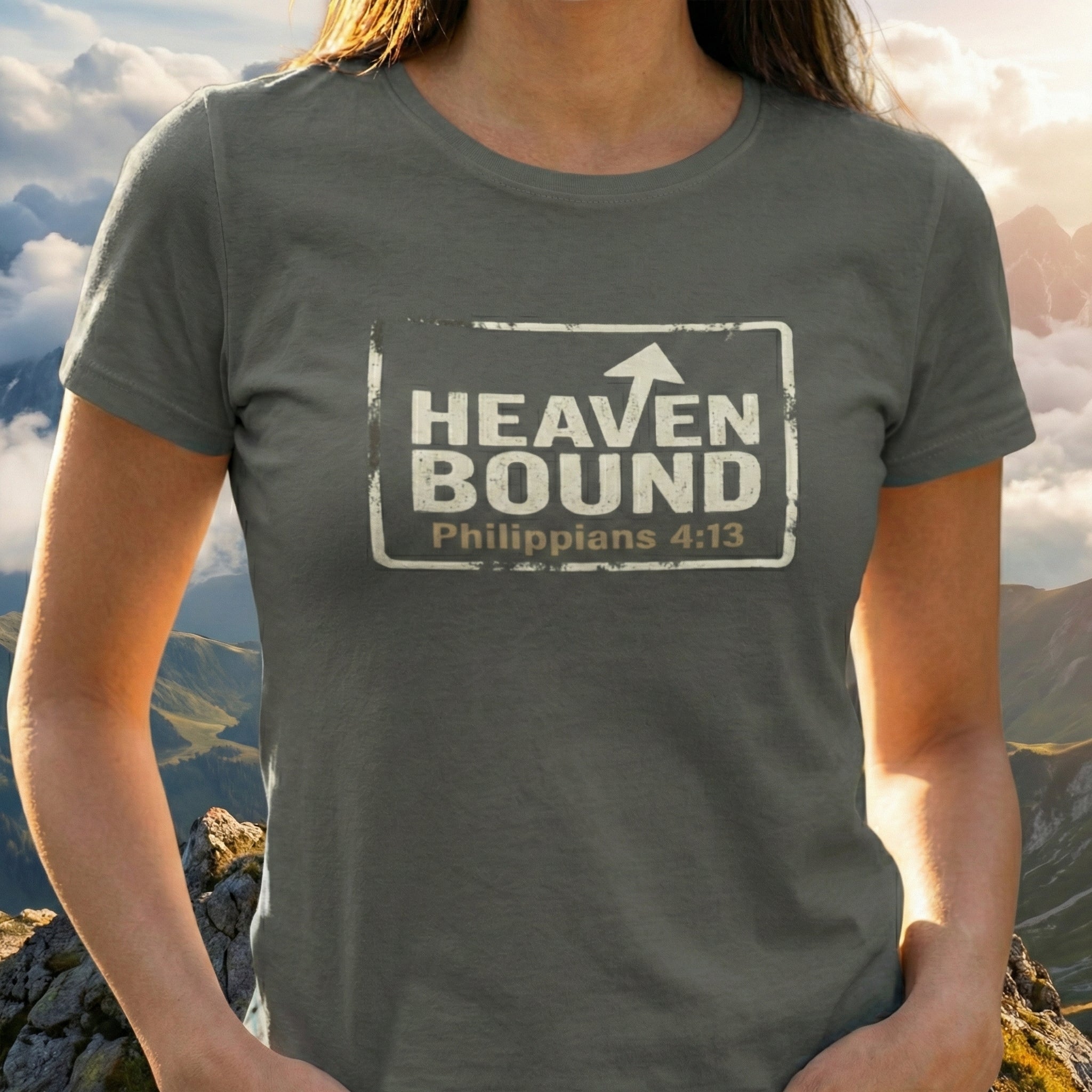 Heaven Bound Shirt, Philippians 4:13 T Shirt, Christian Scripture Tee, Garment Dyed Unisex Faith Shirt, Minimal Christian Gift