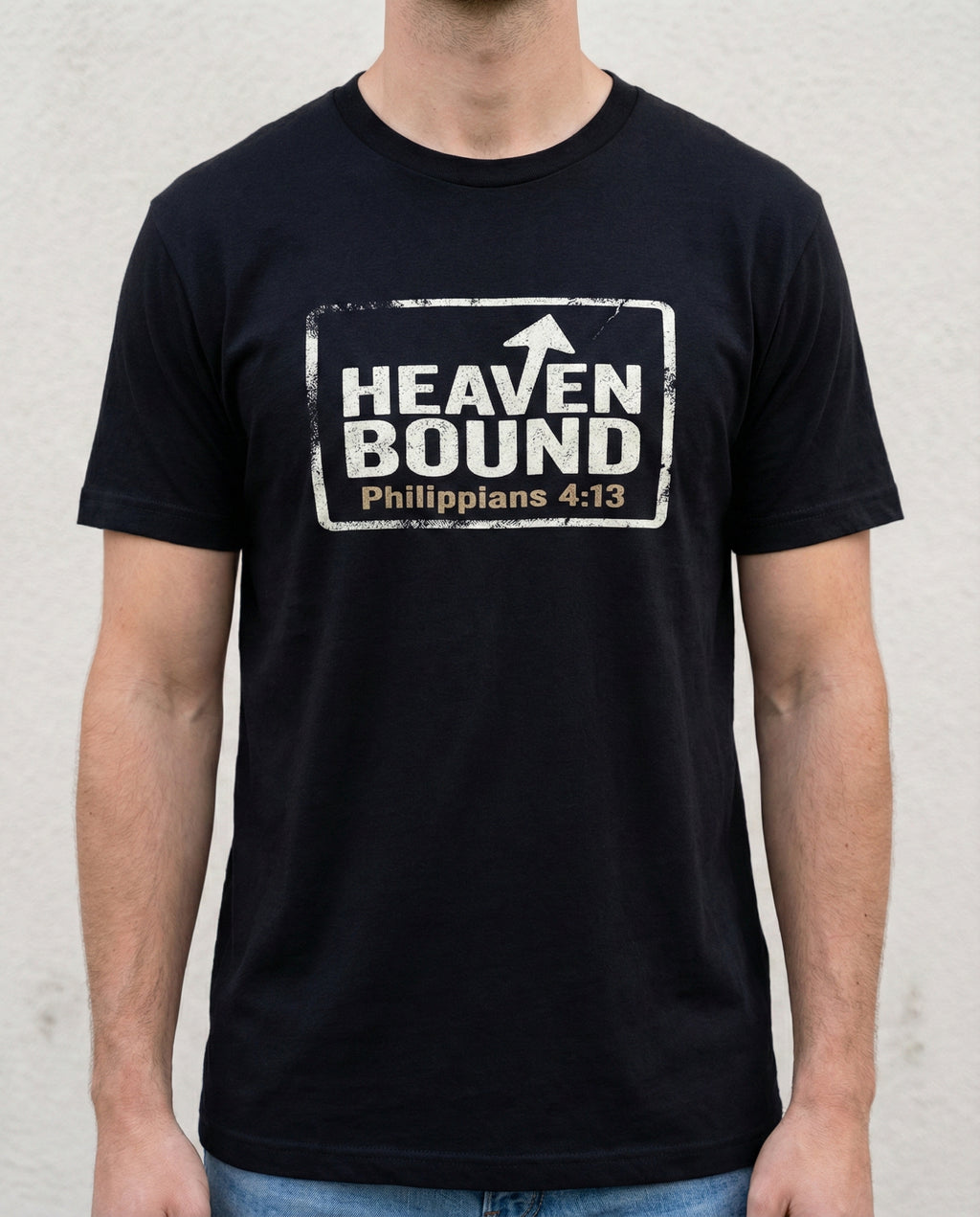 Heaven Bound Shirt, Philippians 4:13 T Shirt, Christian Scripture Tee, Garment Dyed Unisex Faith Shirt, Minimal Christian Gift