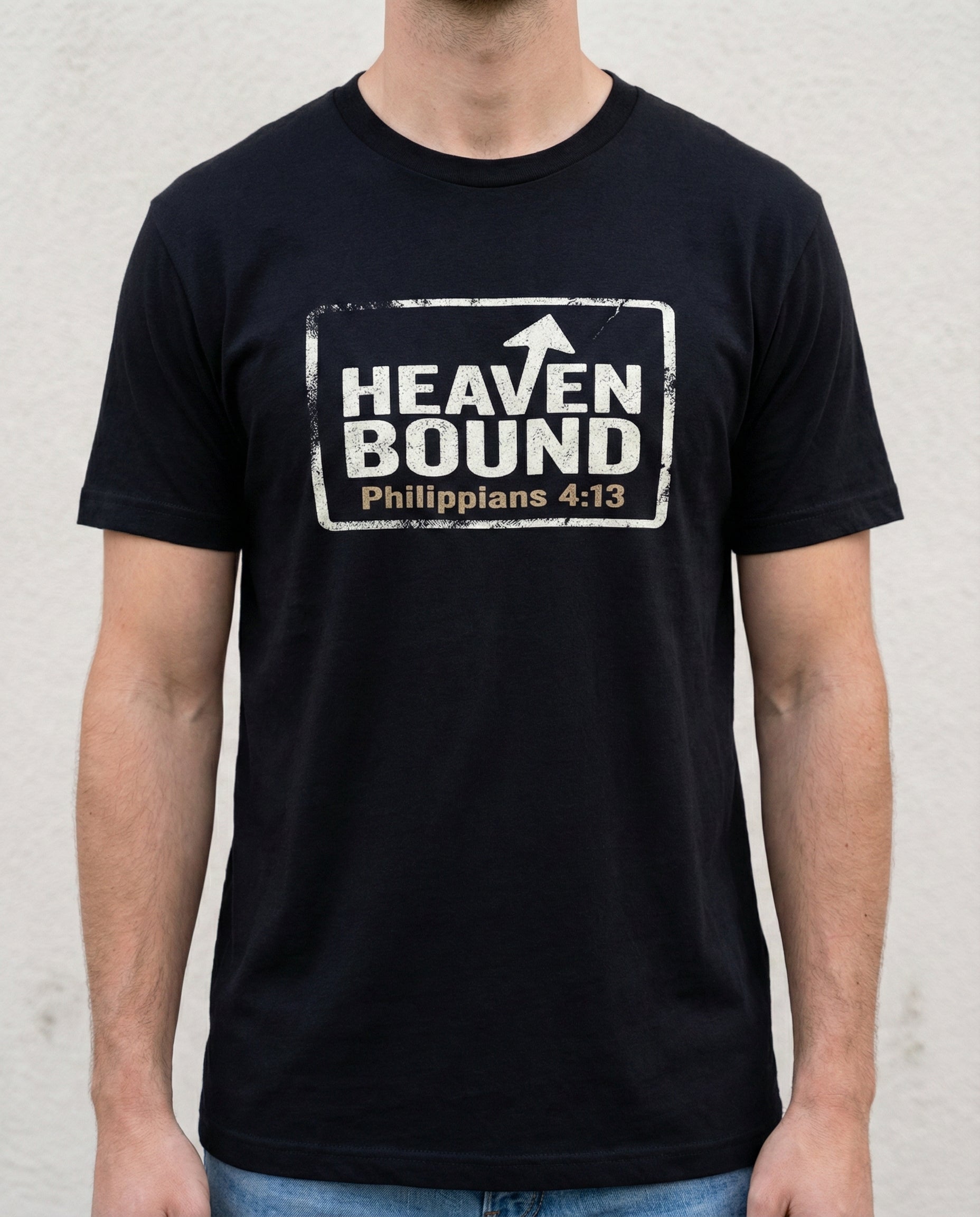 Heaven Bound Shirt, Philippians 4:13 T Shirt, Christian Scripture Tee, Garment Dyed Unisex Faith Shirt, Minimal Christian Gift