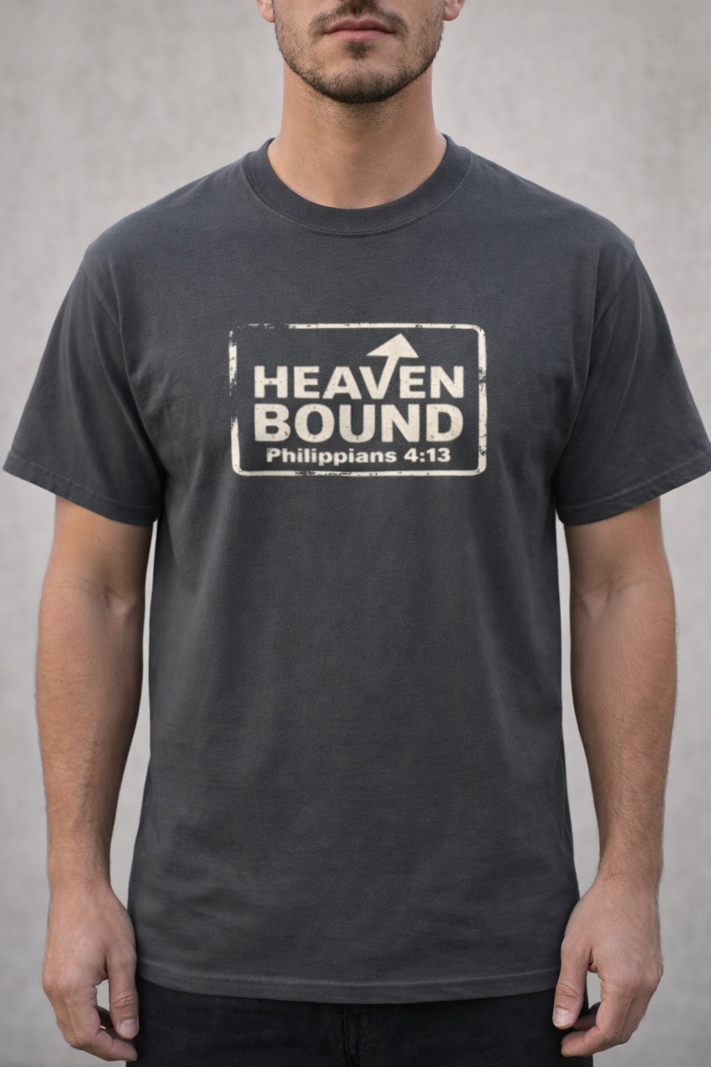 Heaven Bound Shirt, Philippians 4:13 T Shirt, Christian Scripture Tee, Garment Dyed Unisex Faith Shirt, Minimal Christian Gift