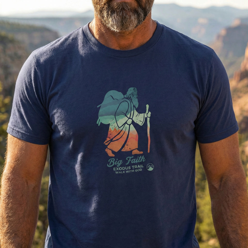 Christian Hiking Shirt, Pilgrim Adventure Tee, Faith Trail Graphic T Shirt, Outdoors Christian Gift, Unisex Nature Tee