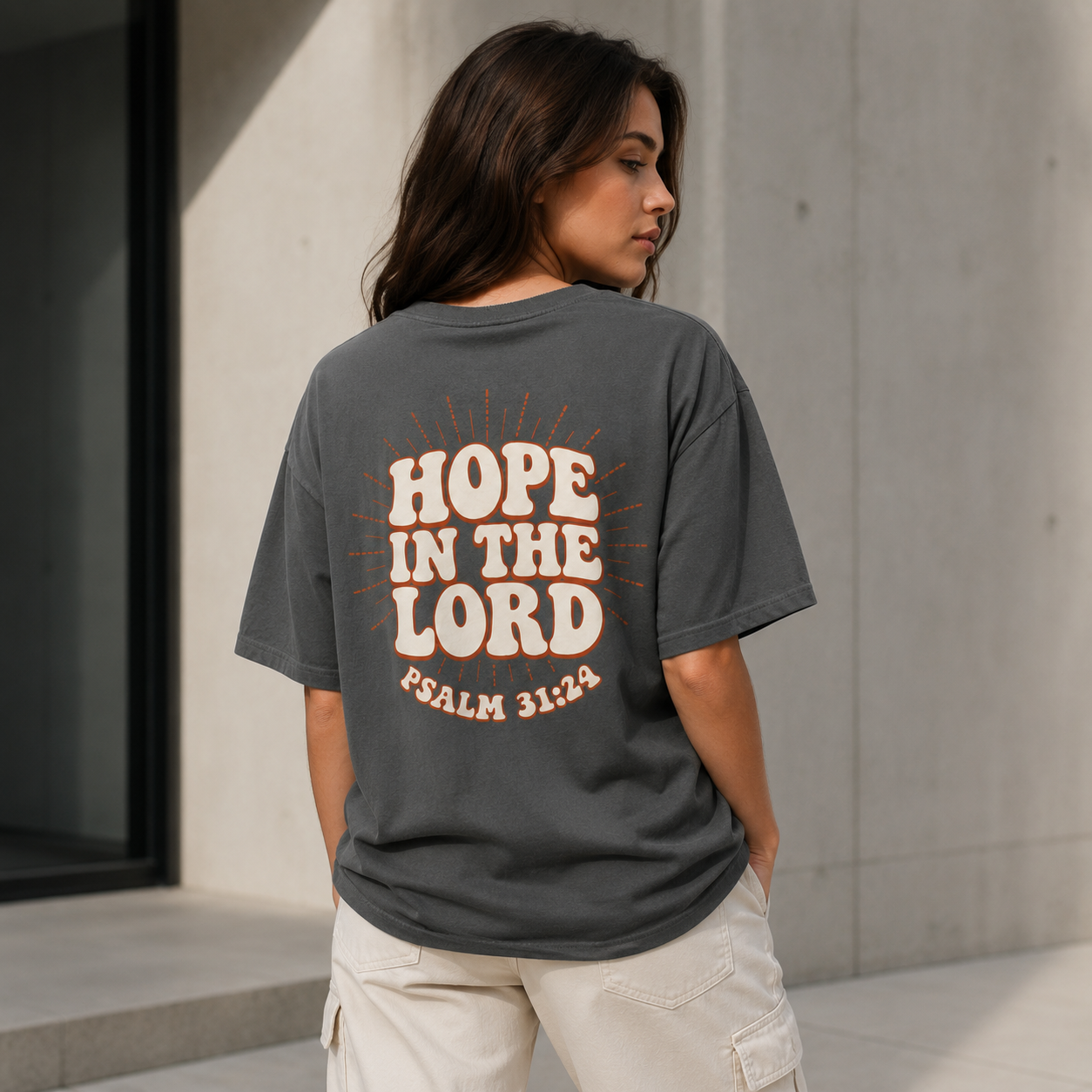Hope In The Lord Shirt, Psalm 31 24 Christian T Shirt, Retro Bible Verse Tee, Comfort Colors Faith Shirt, Christian Gift