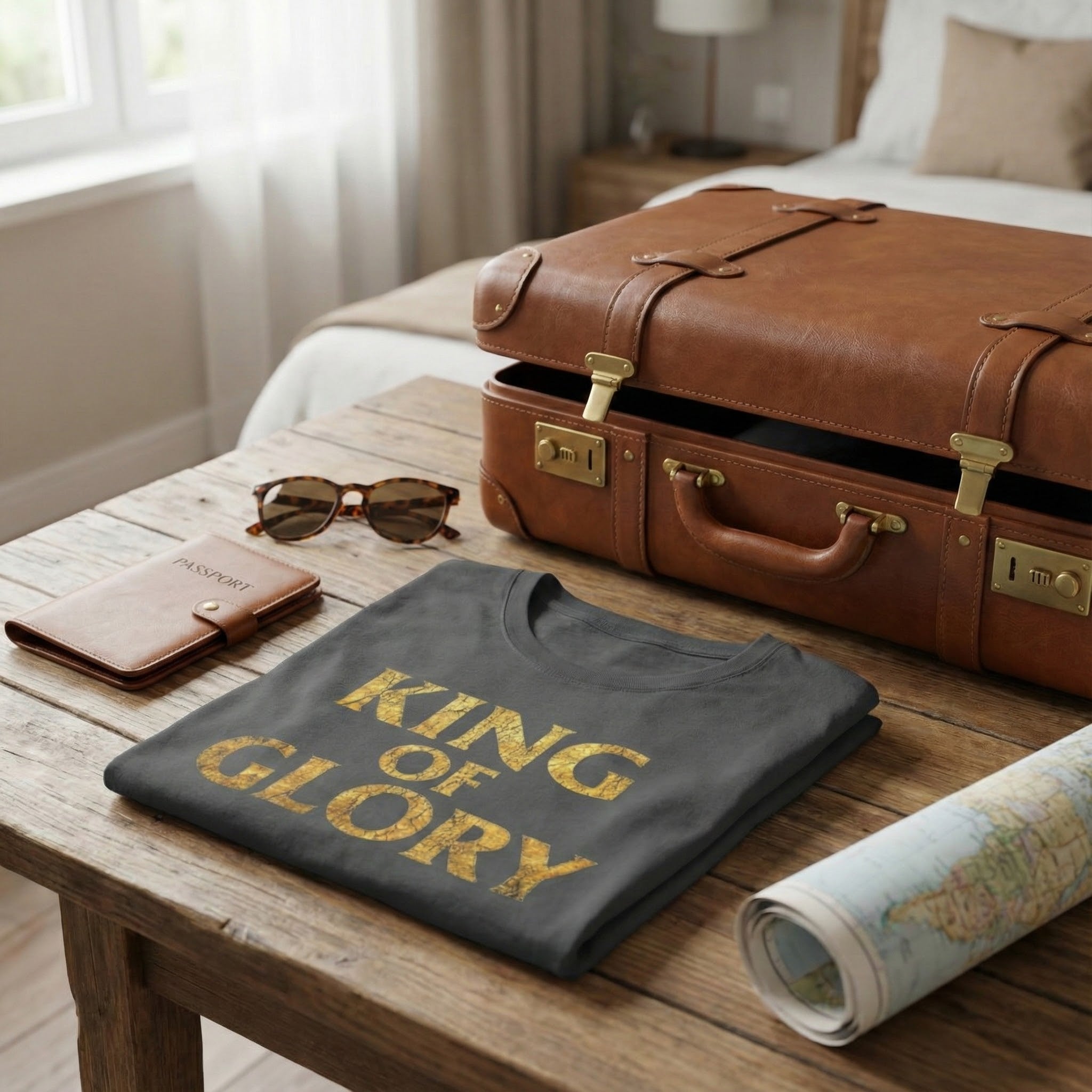 King of Glory T-Shirt | Gold Text Christian Faith Tee