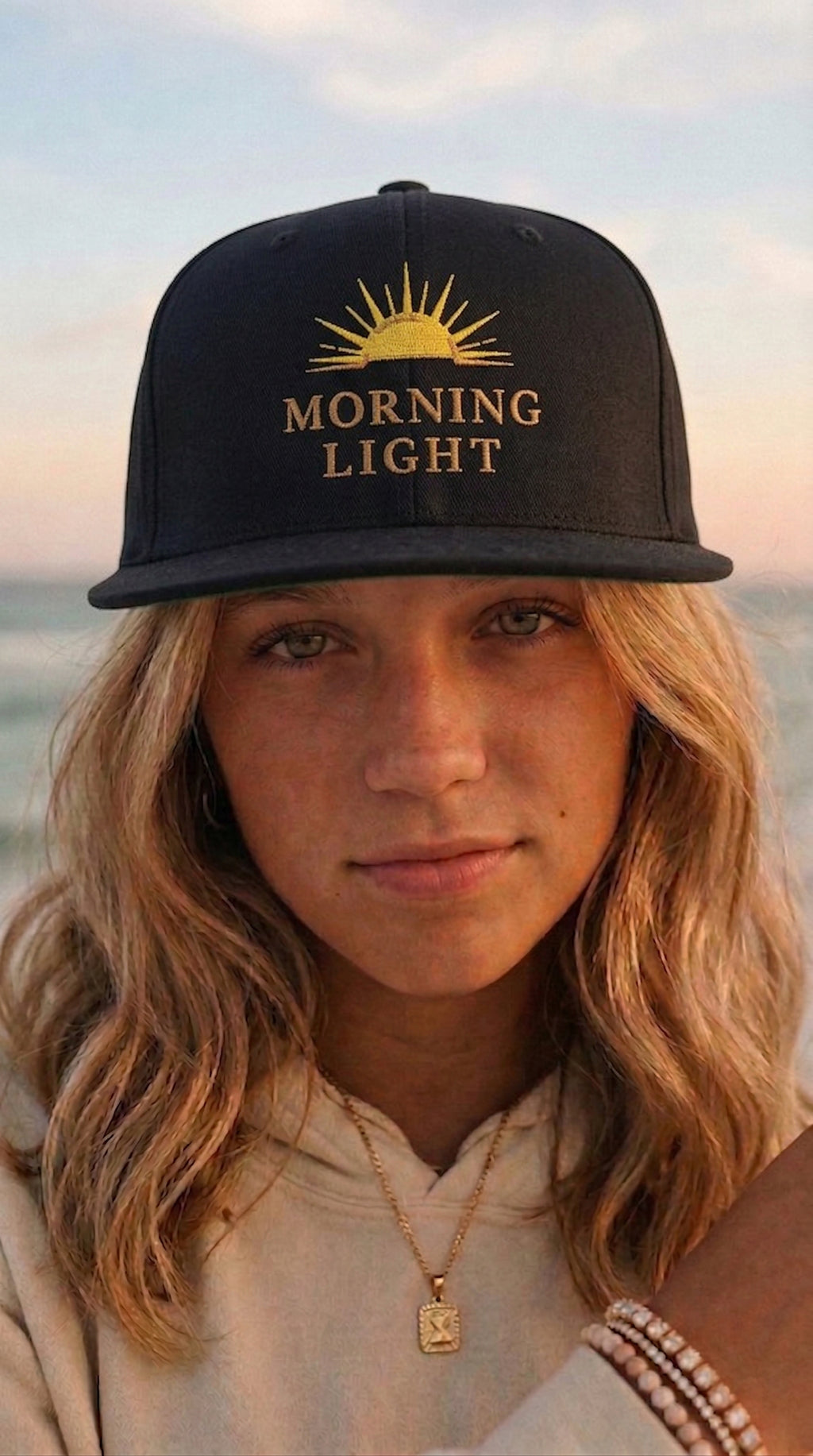 Morning Light Hat, Christian Embroidered Cap, Faith Sunrise Hat, Minimalist Christian Hat, Scripture Inspired Apparel, Unisex Flat Bill Cap