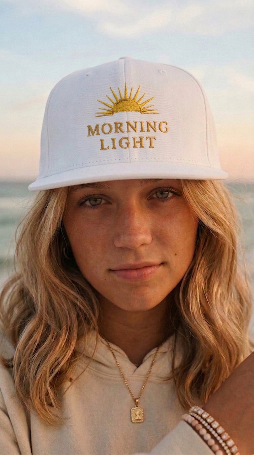 Morning Light Hat, Christian Embroidered Cap, Faith Sunrise Hat, Minimalist Christian Hat, Scripture Inspired Apparel, Unisex Flat Bill Cap