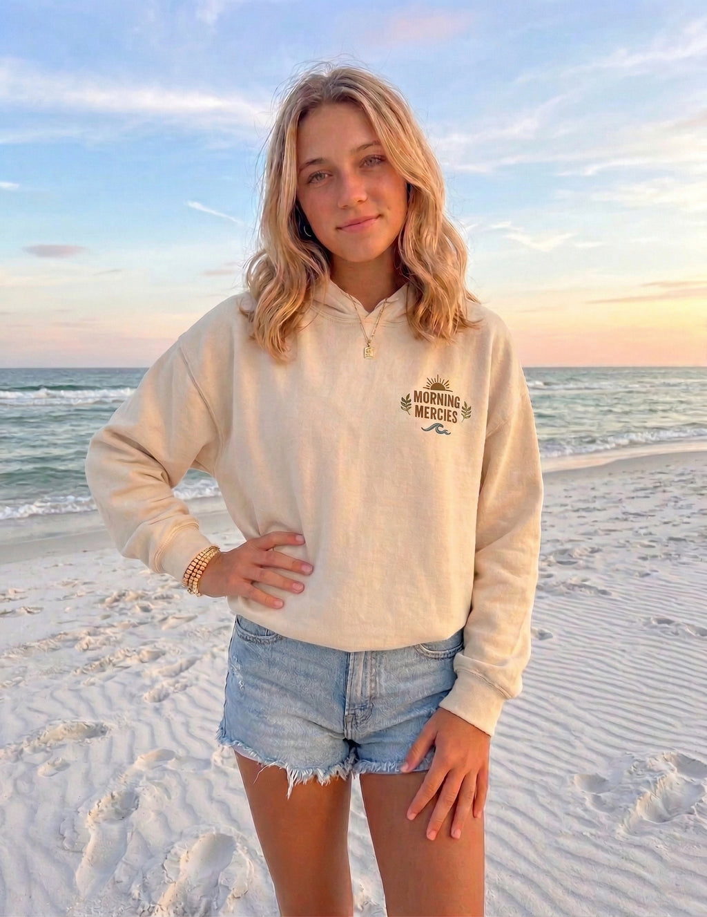Faith Floral Hoodie, Christian Embroidered Hoodie, Minimalist Faith Sweatshirt, Small Chest Floral Logo, Neutral Christian Gift