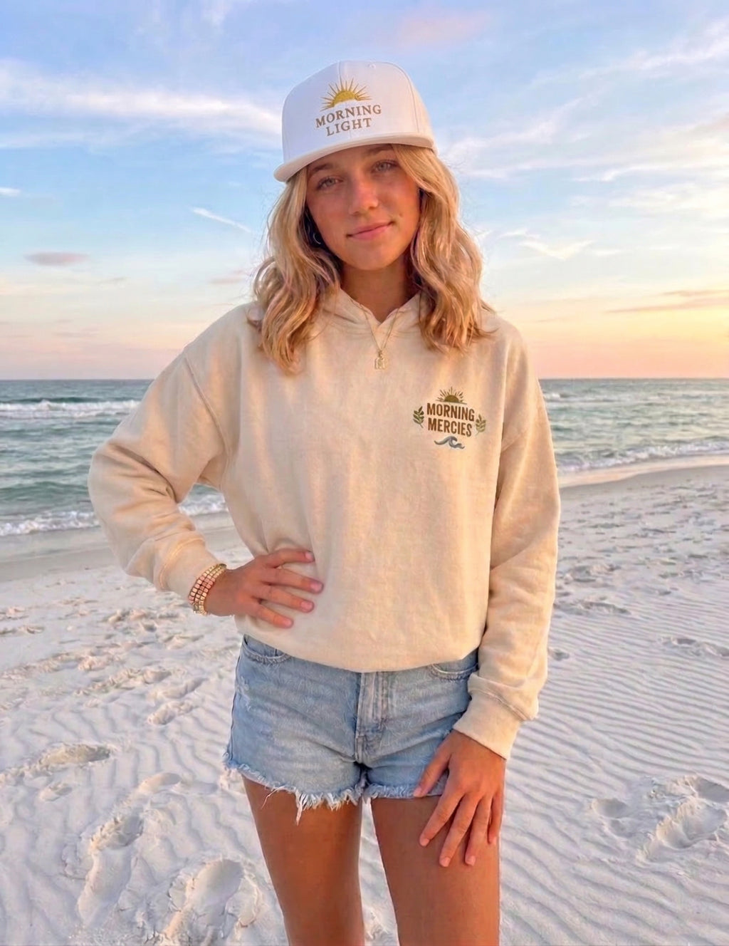 Faith Floral Hoodie, Christian Embroidered Hoodie, Minimalist Faith Sweatshirt, Small Chest Floral Logo, Neutral Christian Gift