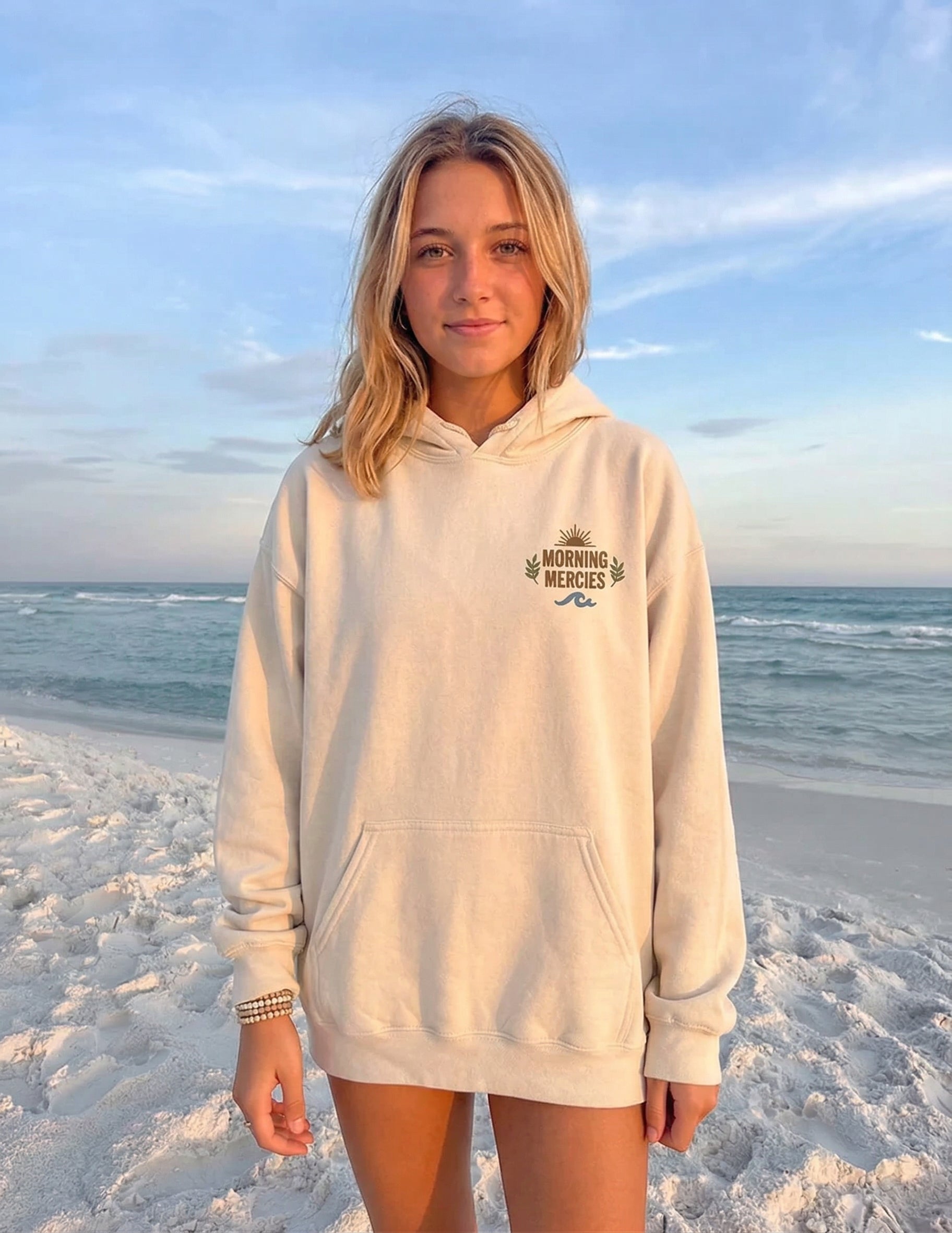 Faith Floral Hoodie, Christian Embroidered Hoodie, Minimalist Faith Sweatshirt, Small Chest Floral Logo, Neutral Christian Gift