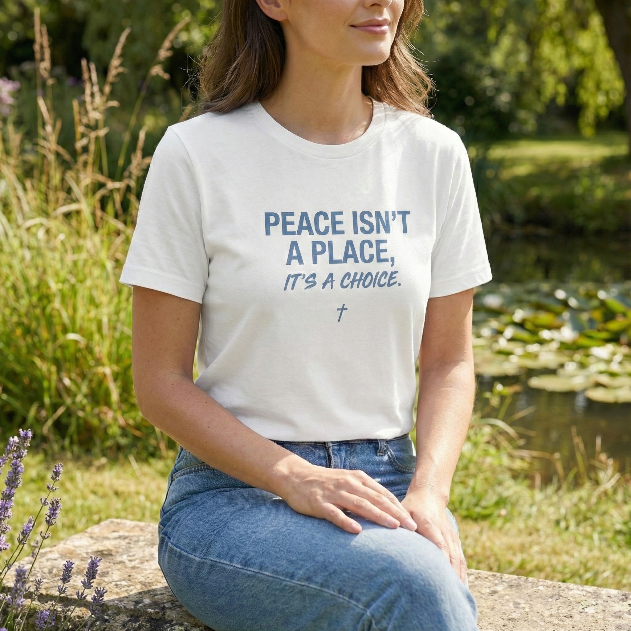 Peace Is a Choice T Shirt, Peace Isnt a Place Quote Tee, Minimal Christian Shirt, Inspirational Faith Top, Modern Church Outfit Gift