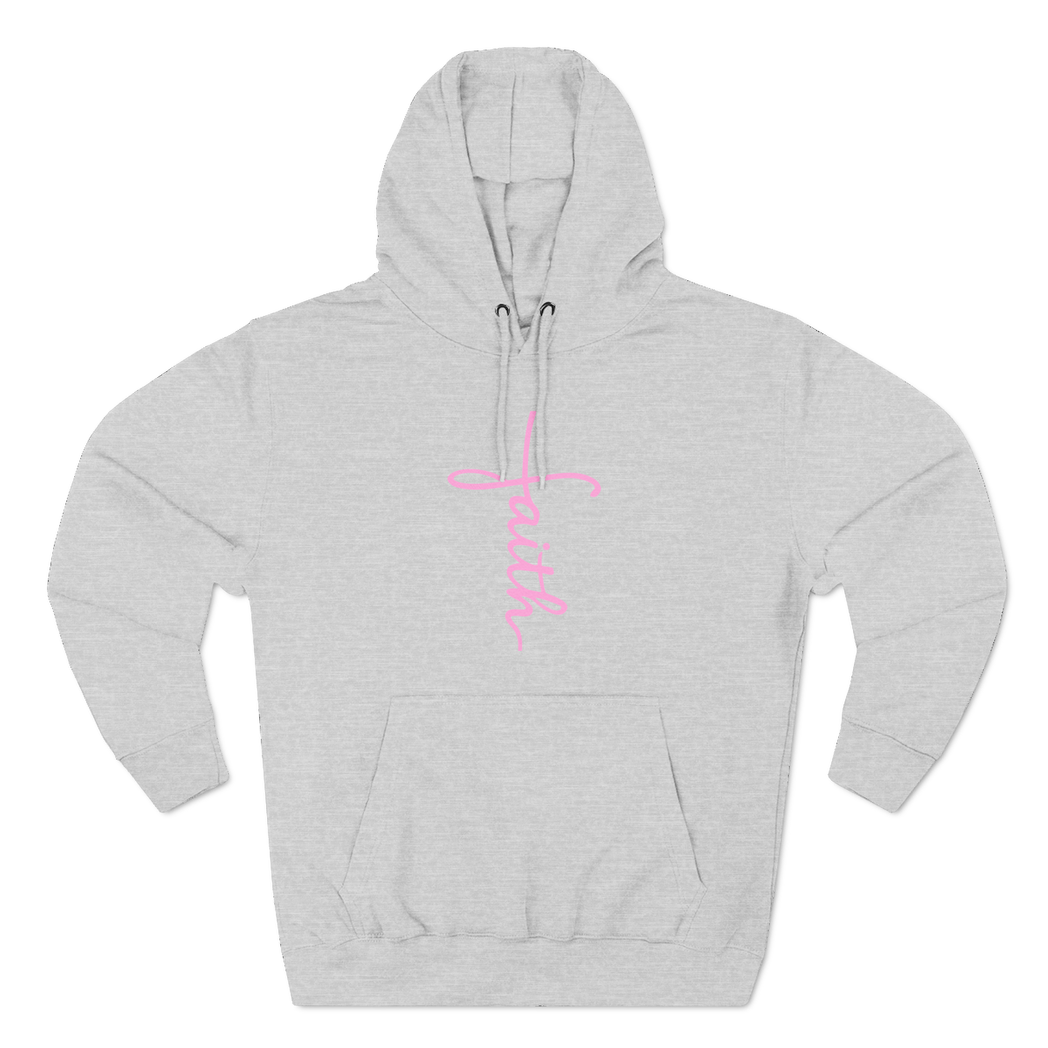 Faith script with heart Hoodie | White vertical faith design