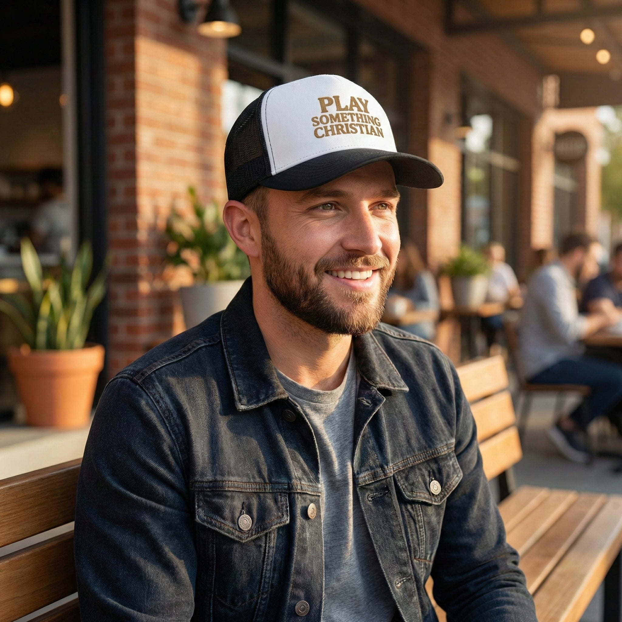 Christian Trucker Hat, Play Something Christian Cap, Foam Mesh Snapback, Worship Music Hat, Church Outfit Gift