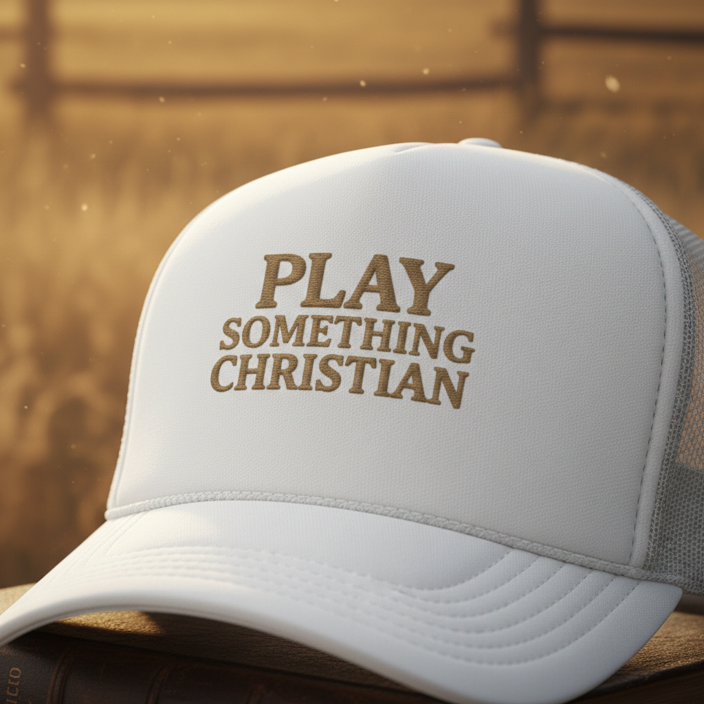 Christian Trucker Hat, Play Something Christian Cap, Foam Mesh Snapback, Worship Music Hat, Church Outfit Gift