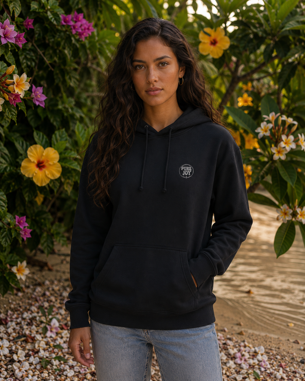 Pure Joy circle logo Hoodie | Psalm 16:11 faith scripture sweatshirt