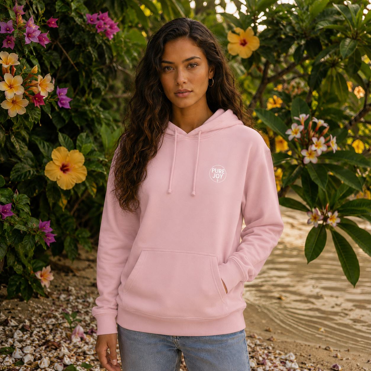 Pure Joy circle logo Hoodie | Psalm 16:11 faith scripture sweatshirt