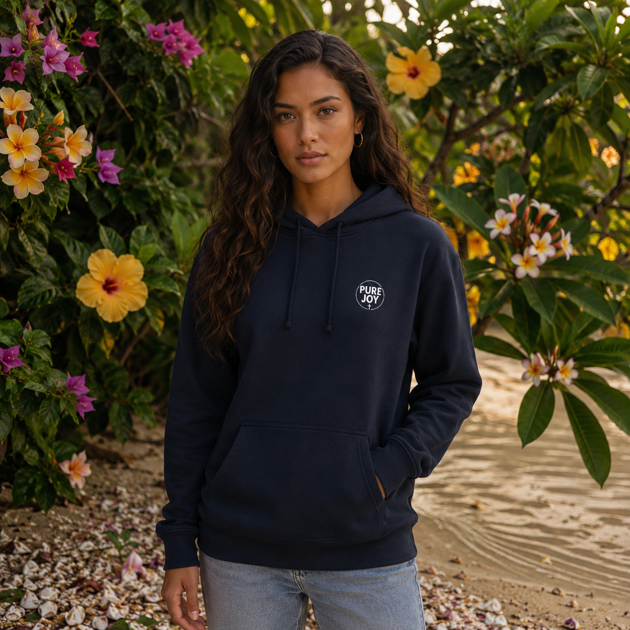 Pure Joy circle logo Hoodie | Psalm 16:11 faith scripture sweatshirt